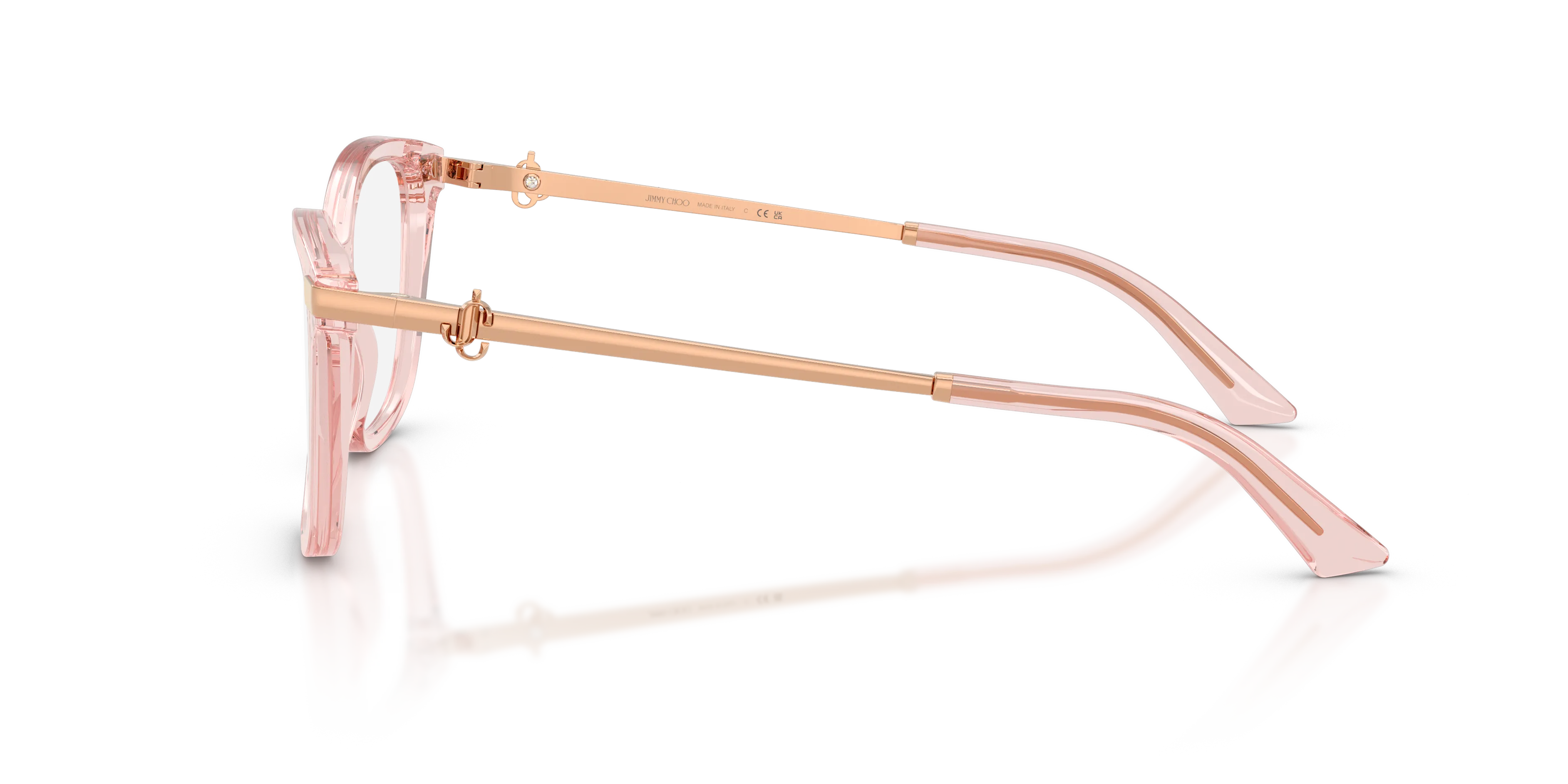 Jimmy Choo JC3068B 5034 Montature da vista Acetato Rosa Trasparente Pillow Normale - immagine 4