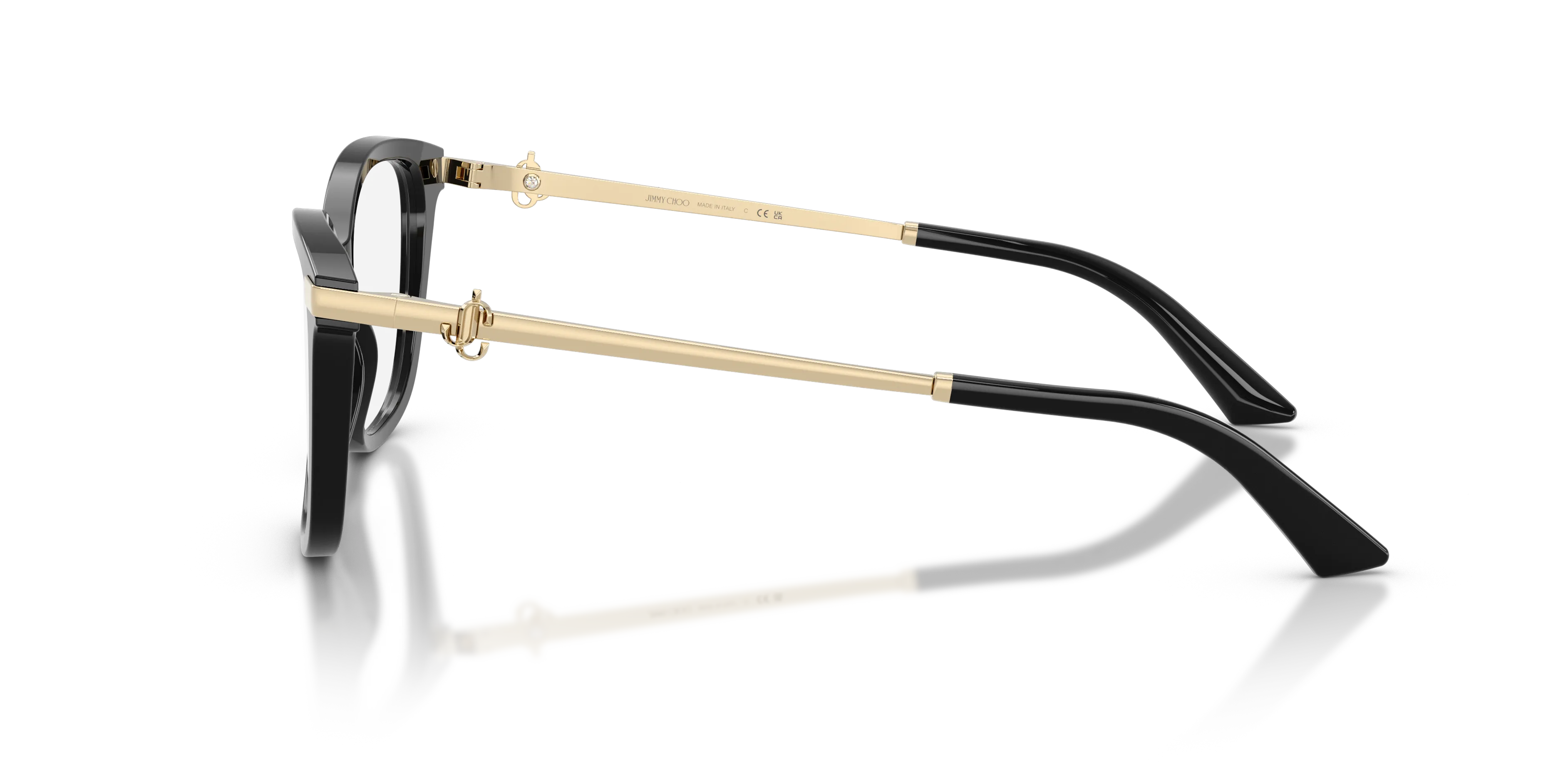 Jimmy Choo JC3068B 5000 Montature da vista Acetato Nero Trasparente Pillow Normale - immagine 4
