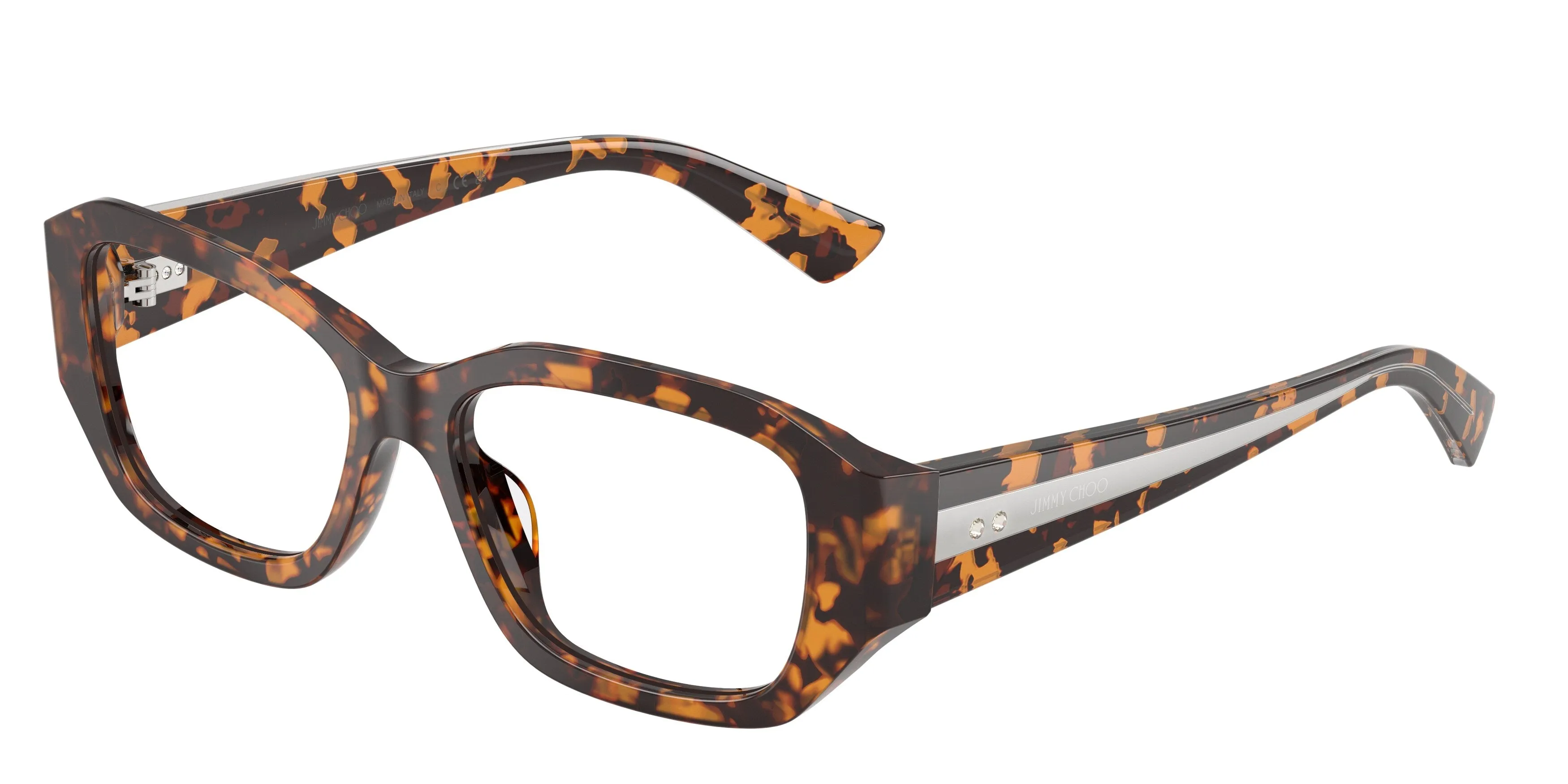 Jimmy Choo JC3065BU 5121 Montature da vista Acetato Tartaruga Trasparente Geometrica Normale - immagine 1