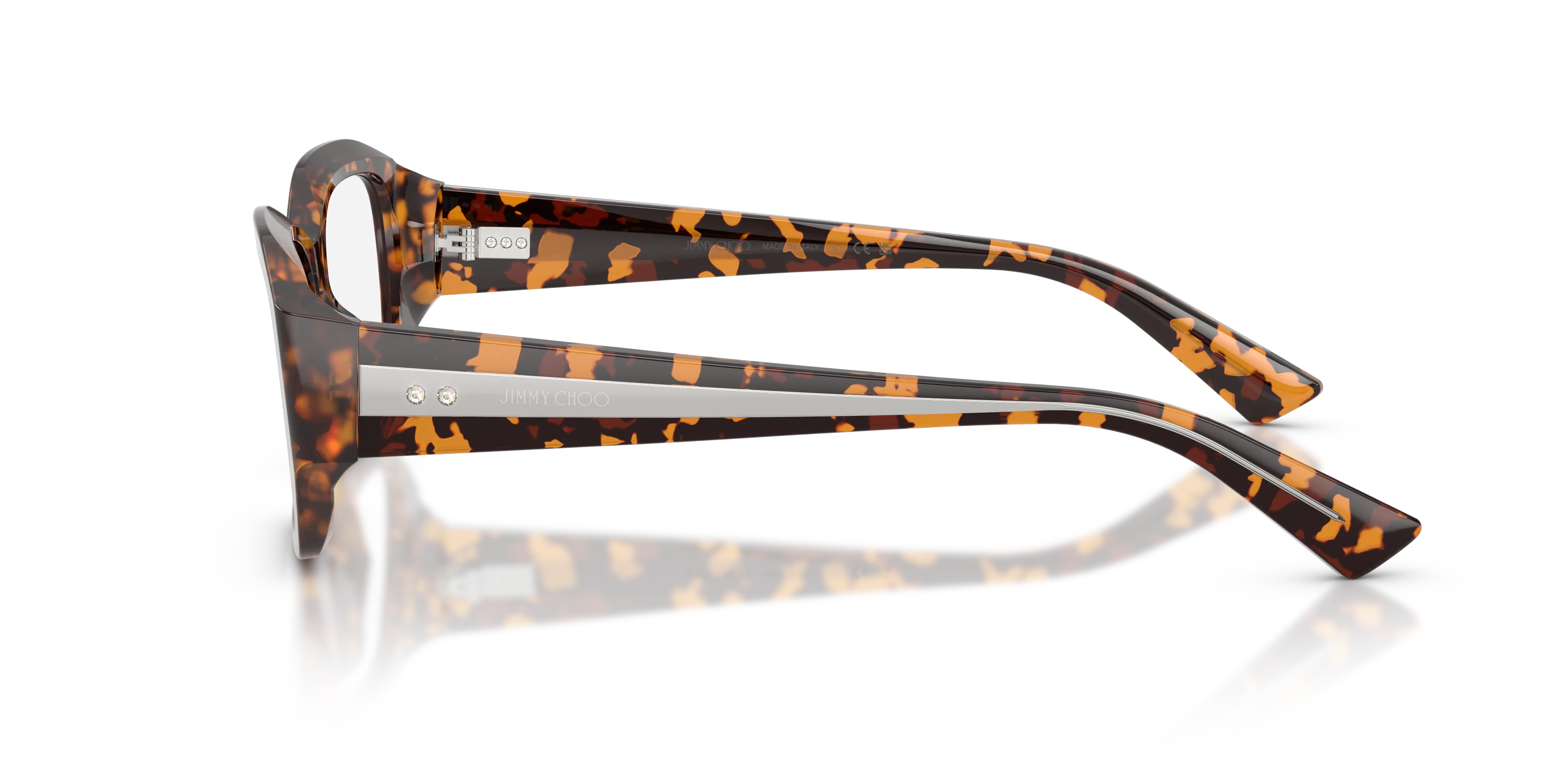 Jimmy Choo JC3065BU 5121 Montature da vista Acetato Tartaruga Trasparente Geometrica Normale - immagine 4