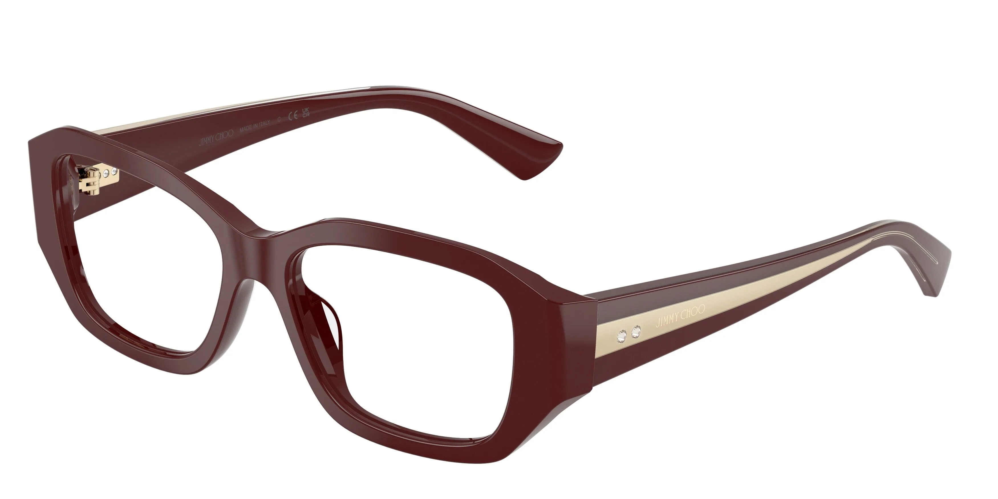 Jimmy Choo JC3065BU 5057 Montature da vista Acetato Rosso Trasparente Geometrica Normale - immagine 1