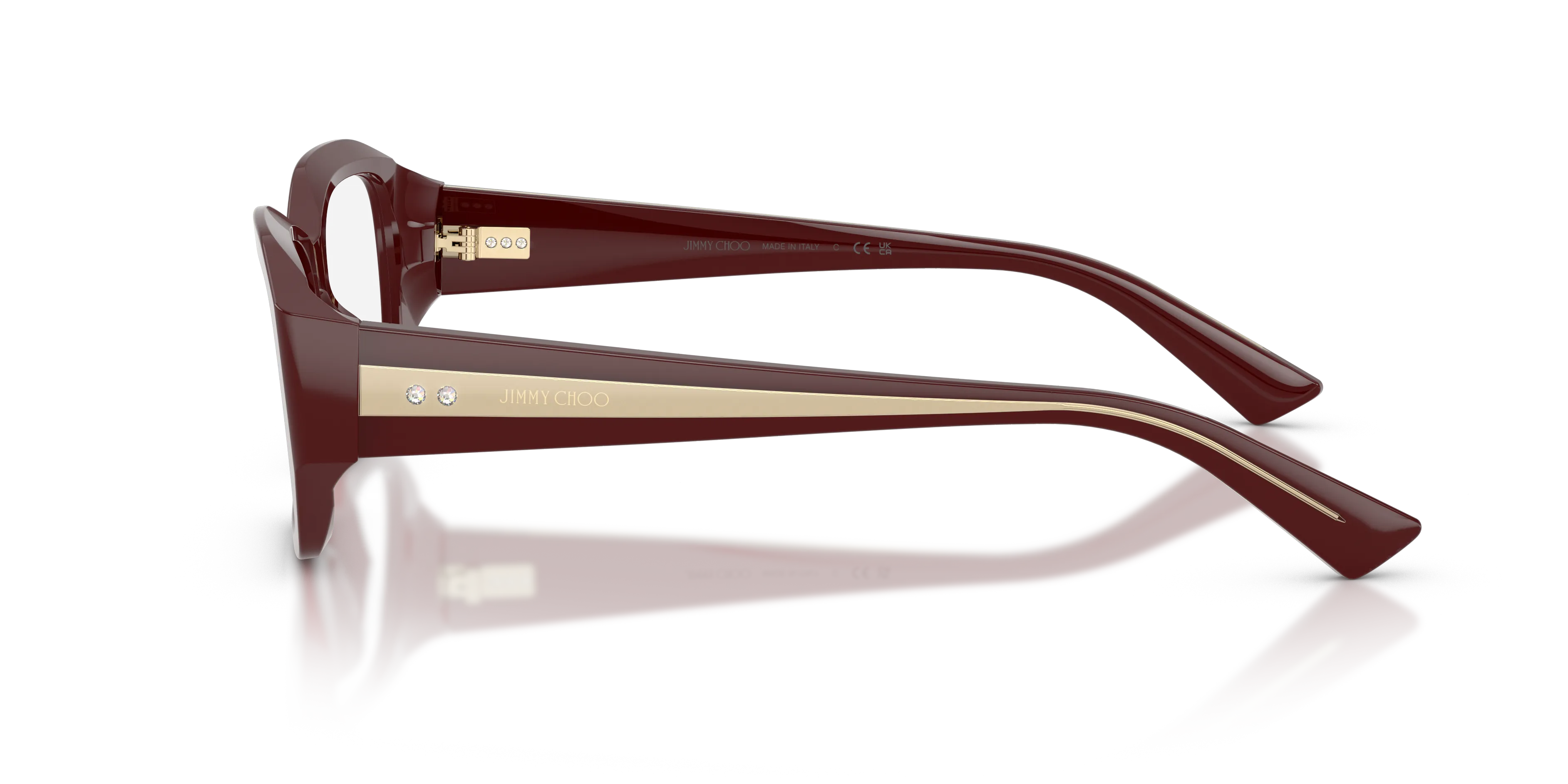 Jimmy Choo JC3065BU 5057 Montature da vista Acetato Rosso Trasparente Geometrica Normale - immagine 4