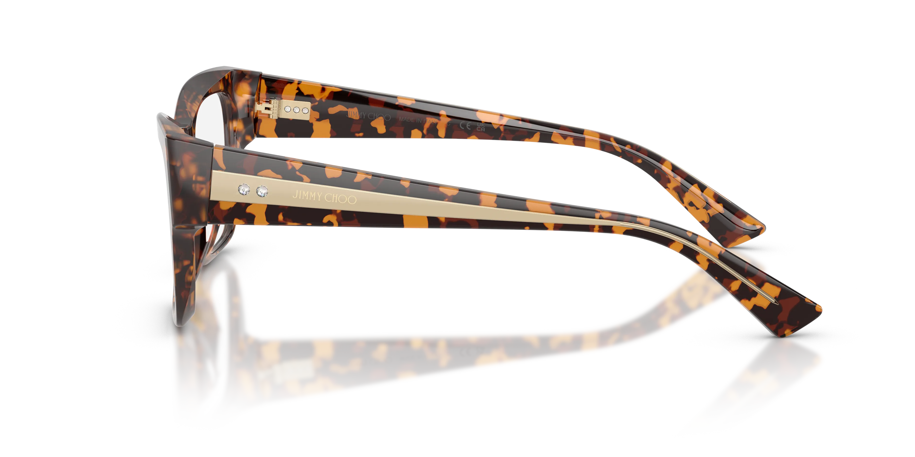 Jimmy Choo JC3064BU 5121 Montature da vista Acetato Tartaruga Trasparente Squadrata Normale - immagine 4