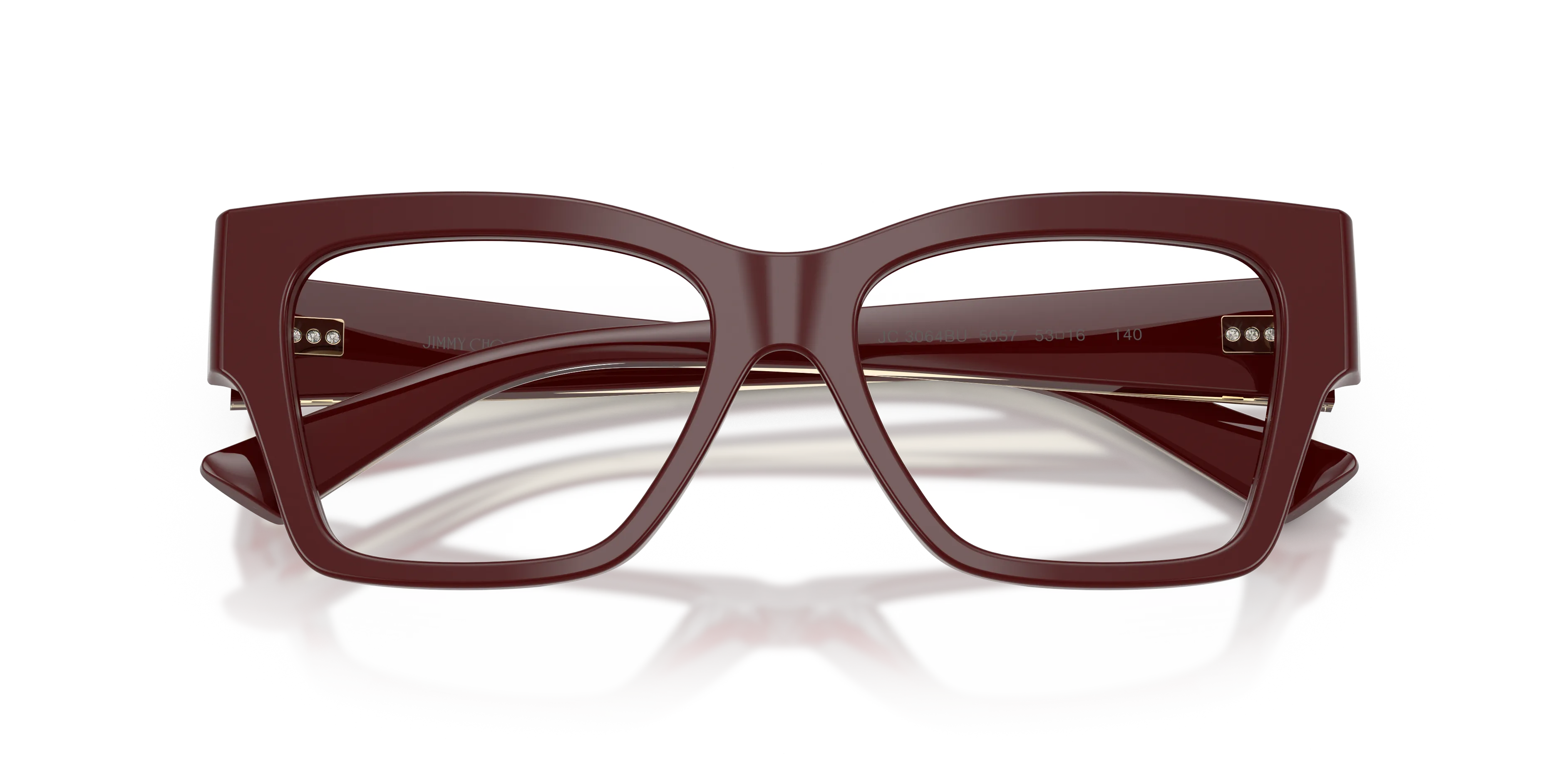 Jimmy Choo JC3064BU 5057 Montature da vista Acetato Rosso Trasparente Squadrata Normale - immagine 2