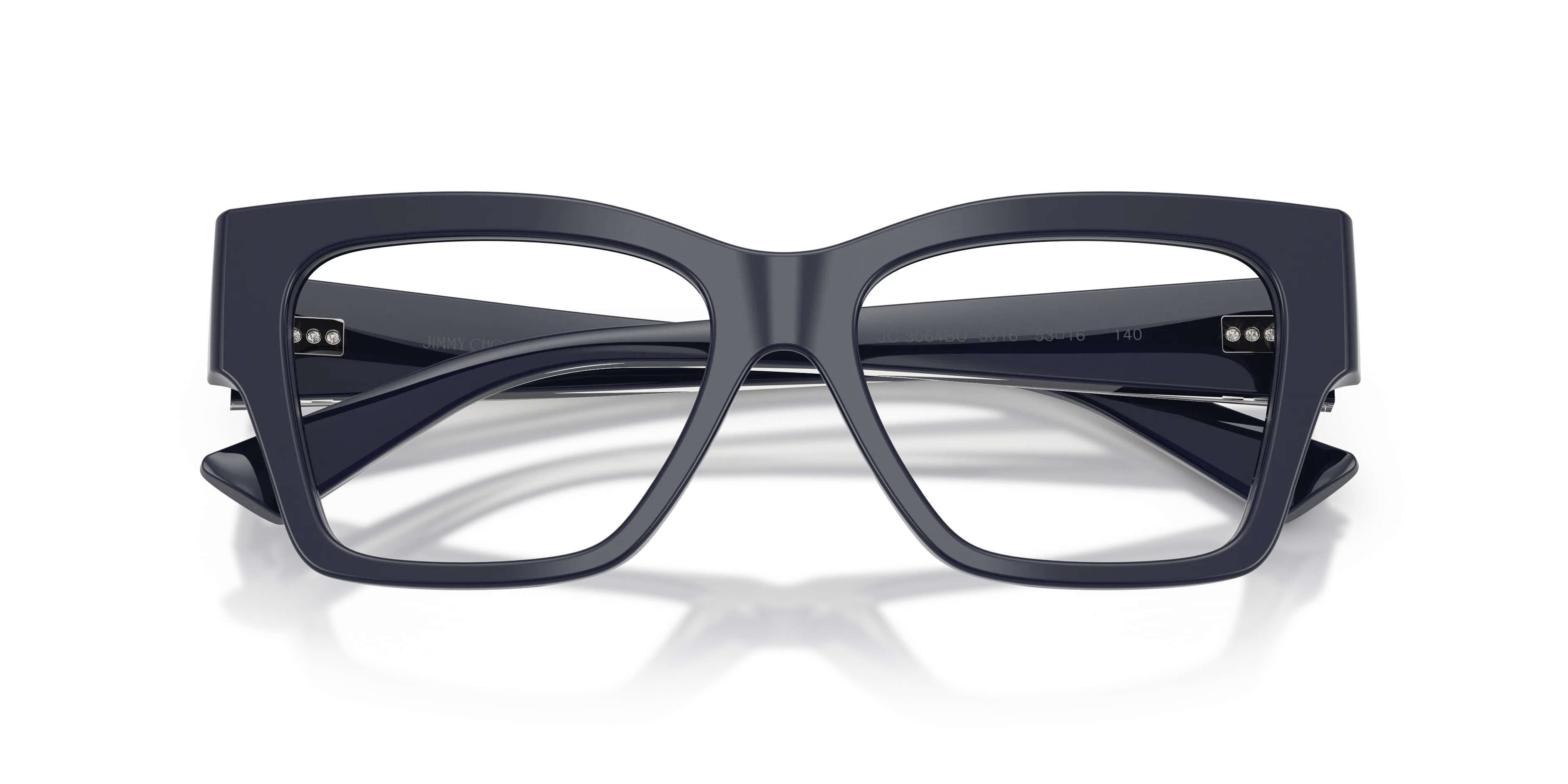 Jimmy Choo JC3064BU 5016 Montature da vista Acetato Blu Trasparente Squadrata Normale - immagine 2