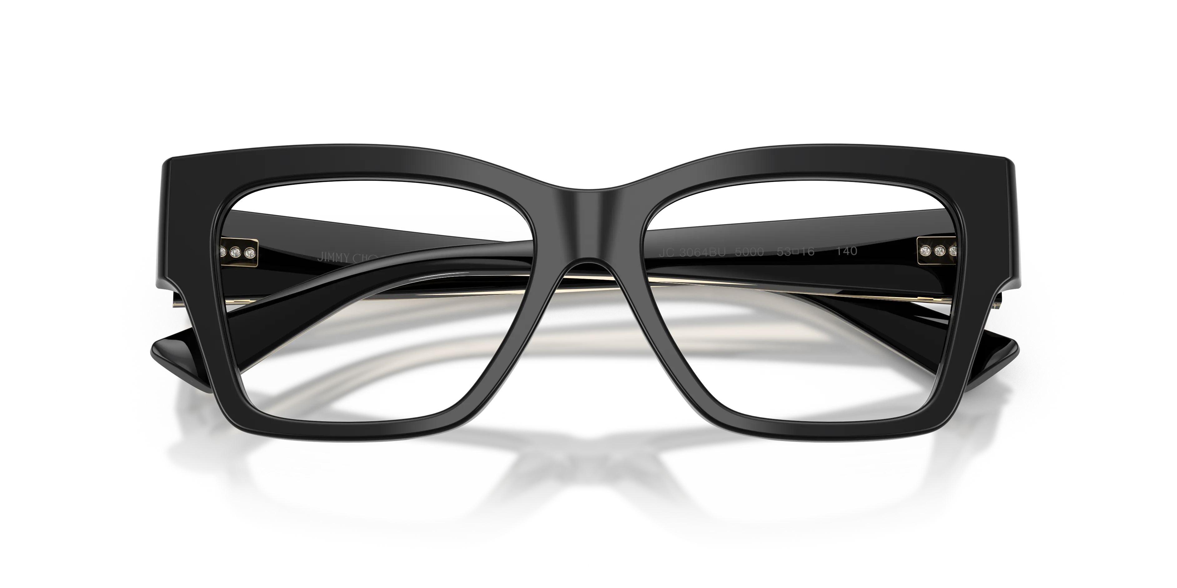Jimmy Choo JC3064BU 5000 Montature da vista Acetato Nero Trasparente Squadrata Normale - immagine 2
