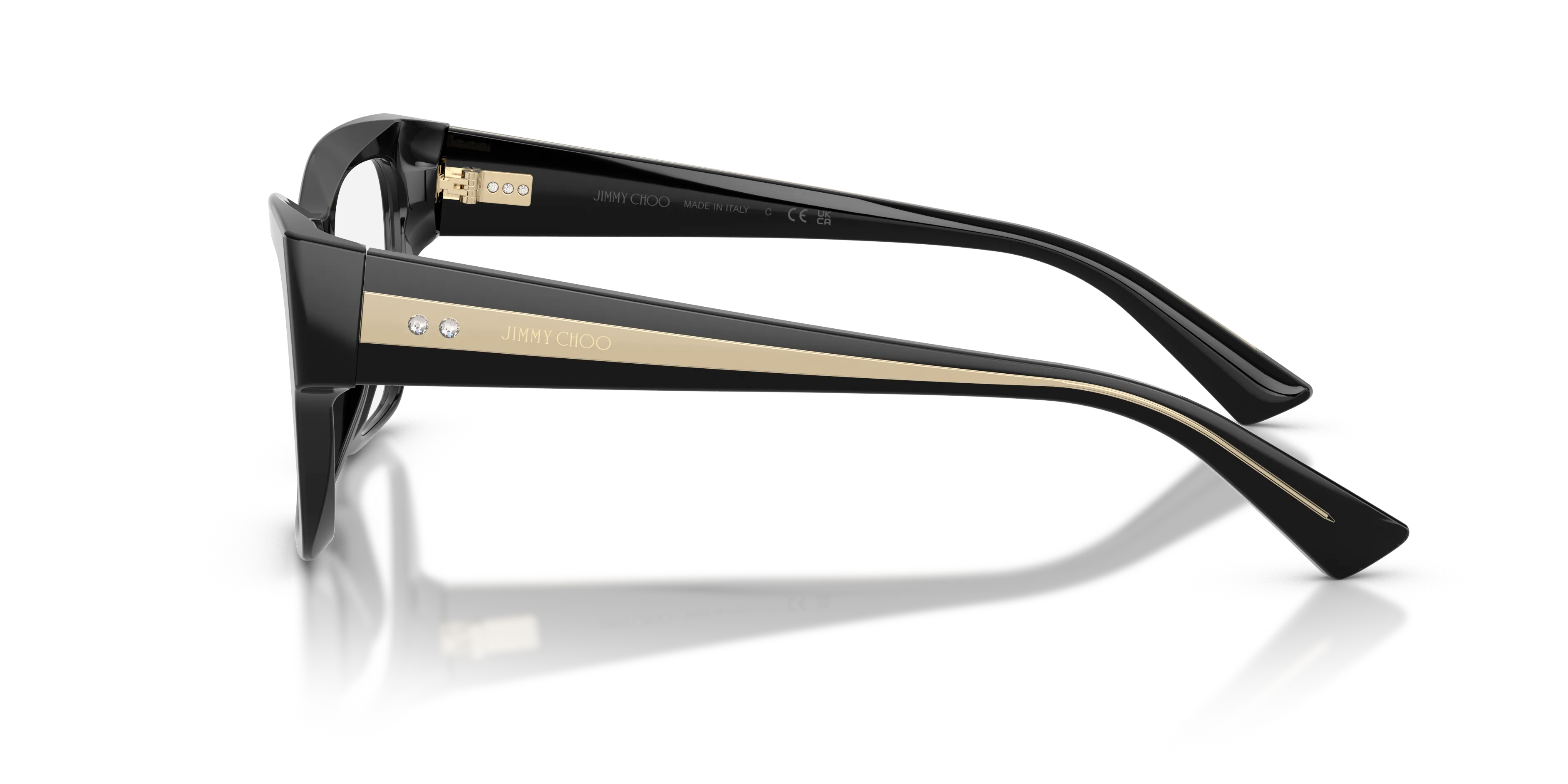 Jimmy Choo JC3064BU 5000 Montature da vista Acetato Nero Trasparente Squadrata Normale - immagine 4