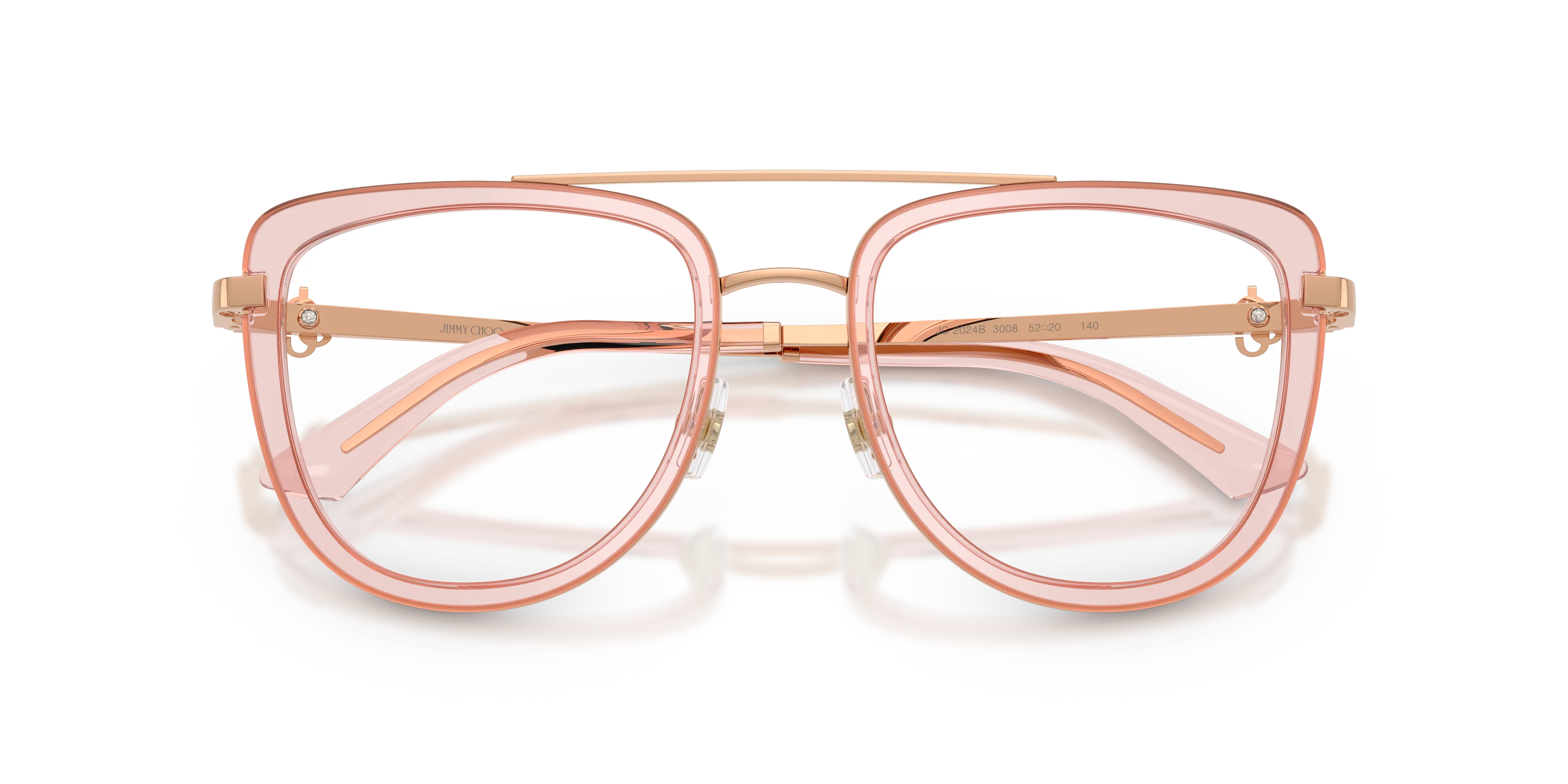 Jimmy Choo JC2024B 3008 Montature da vista Acciaio Rosa Trasparente Pilot Normale - immagine 2
