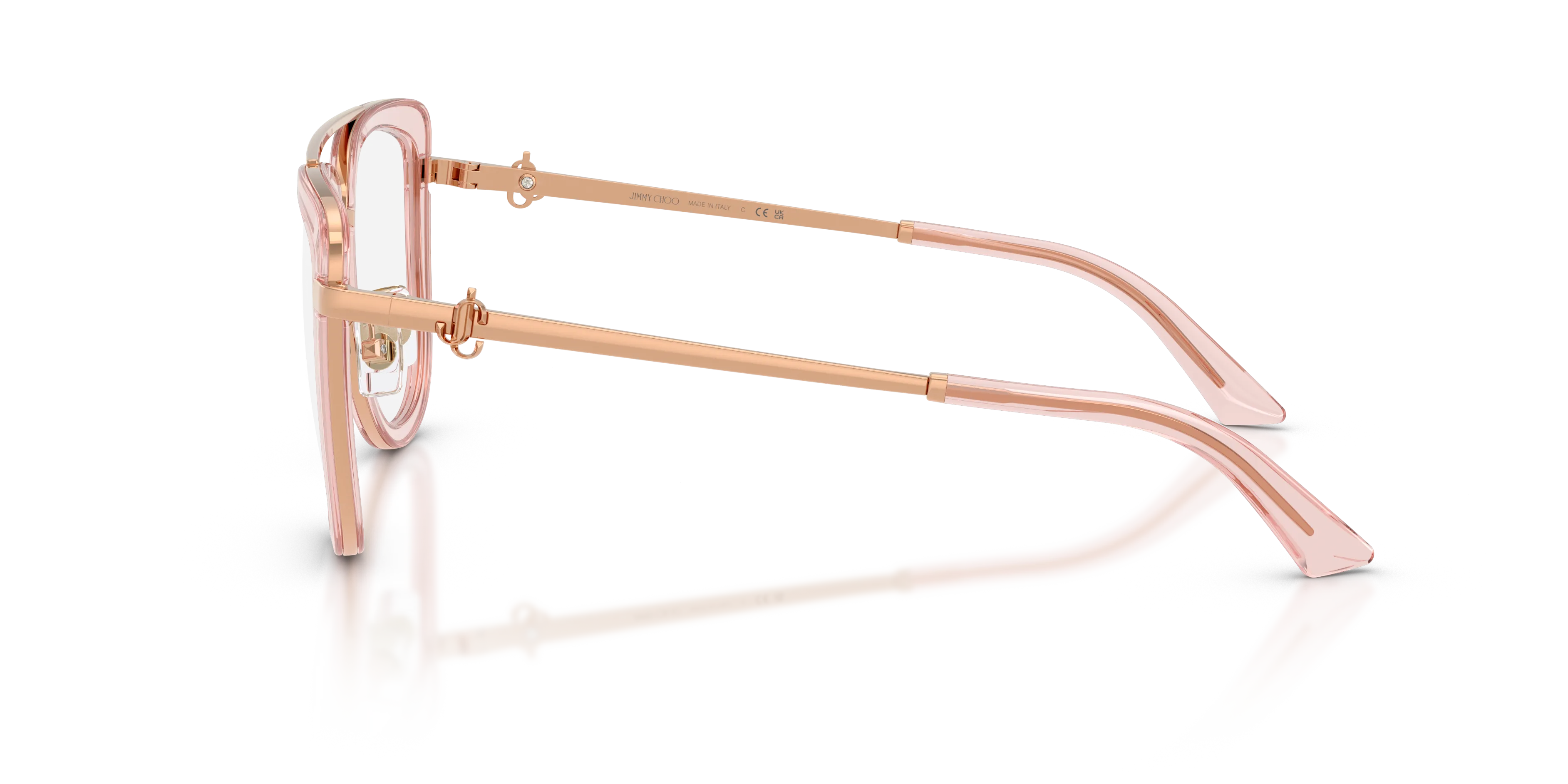 Jimmy Choo JC2024B 3008 Montature da vista Acciaio Rosa Trasparente Pilot Normale - immagine 4