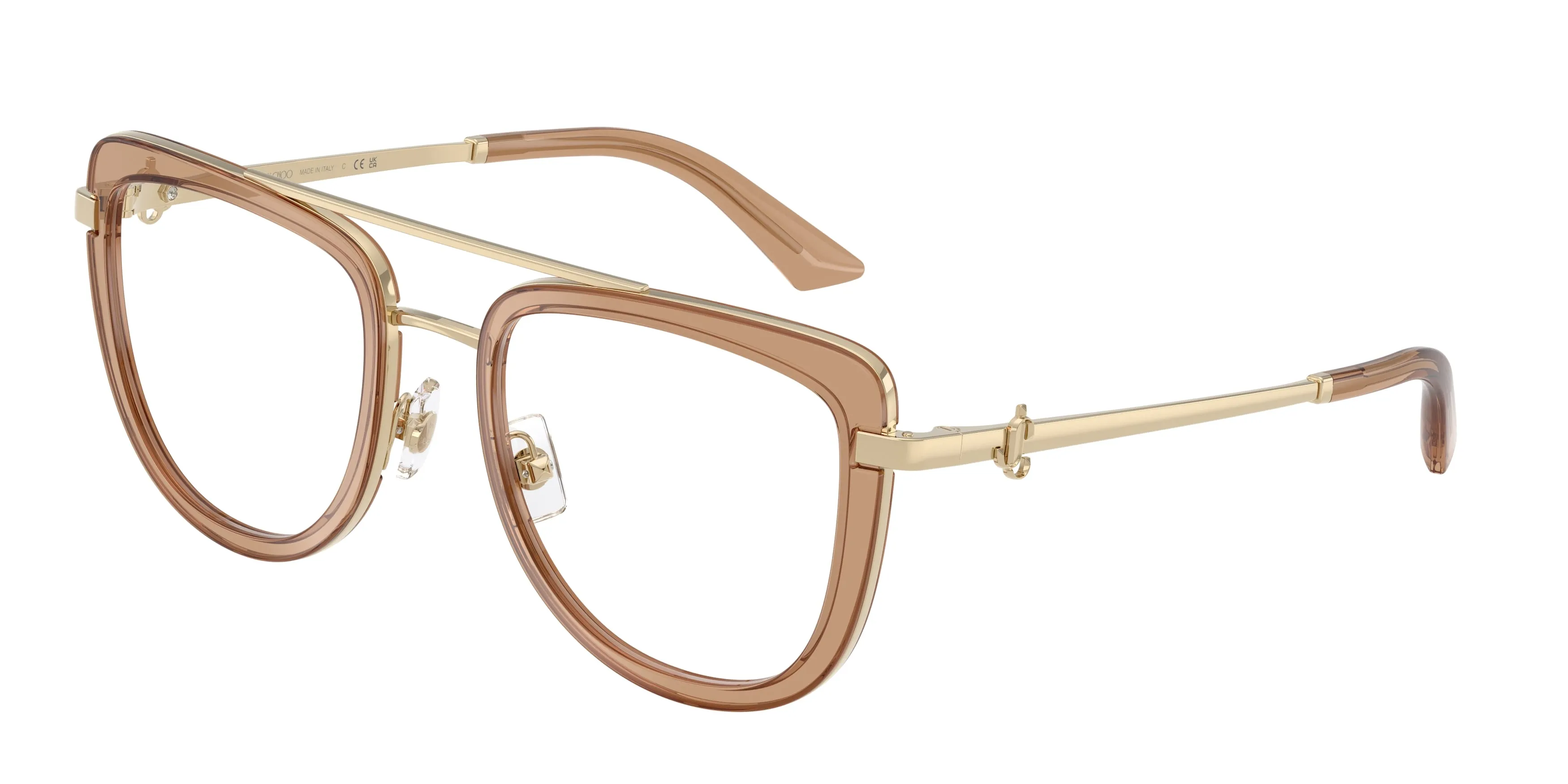 Jimmy Choo JC2024B 3006 Montature da vista Acciaio Marrone Trasparente Pilot Normale - immagine 1