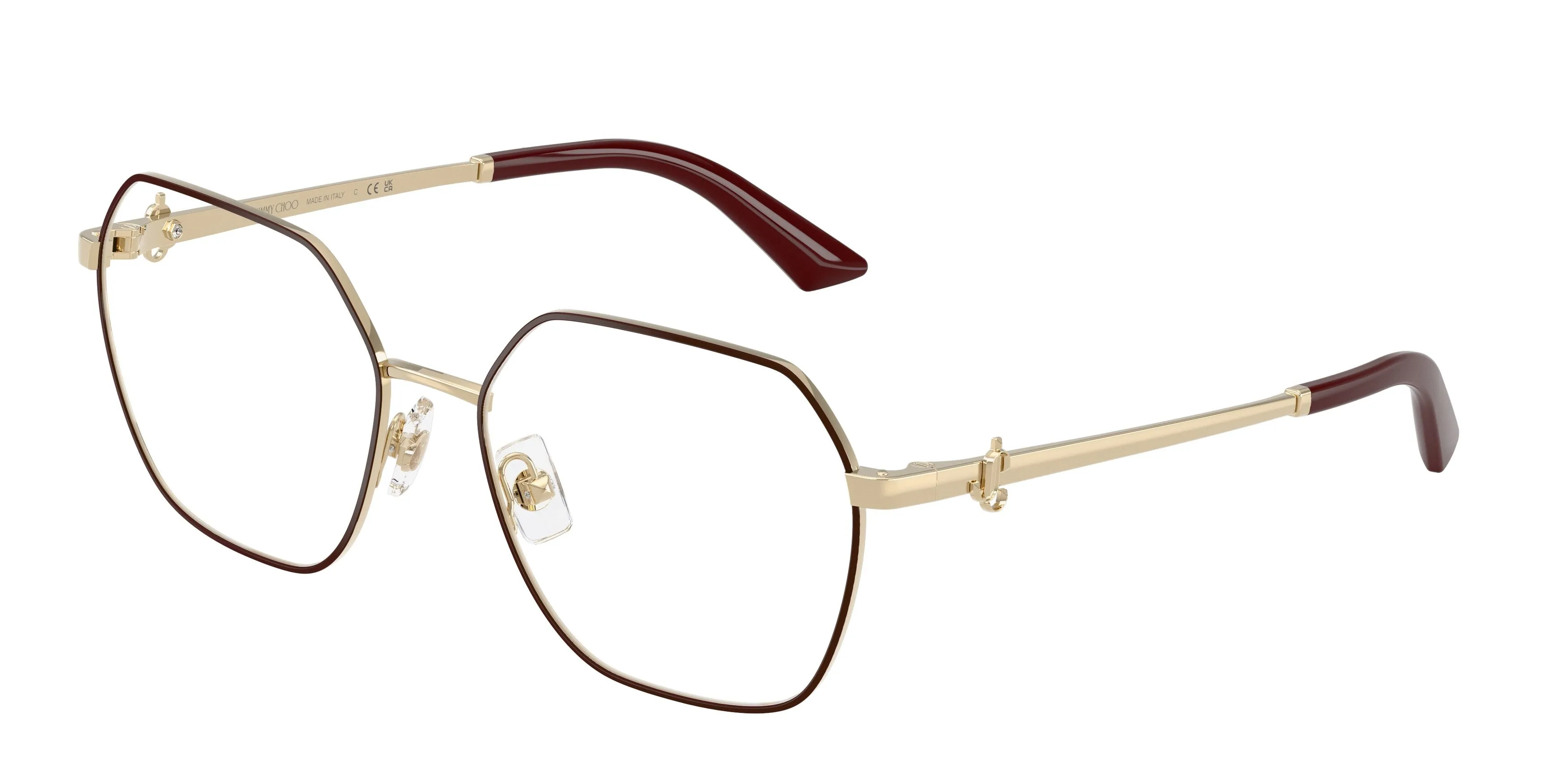 Jimmy Choo JC2023B 3025 Montature da vista Acciaio Oro Trasparente Geometrica Normale - immagine 1