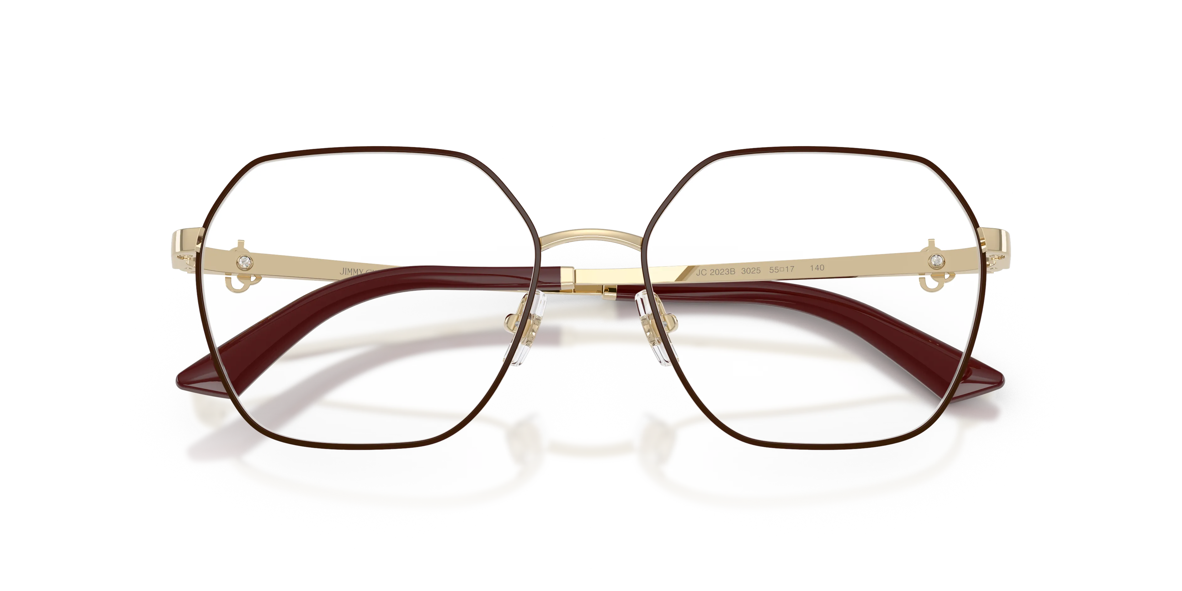 Jimmy Choo JC2023B 3025 Montature da vista Acciaio Oro Trasparente Geometrica Normale - immagine 2