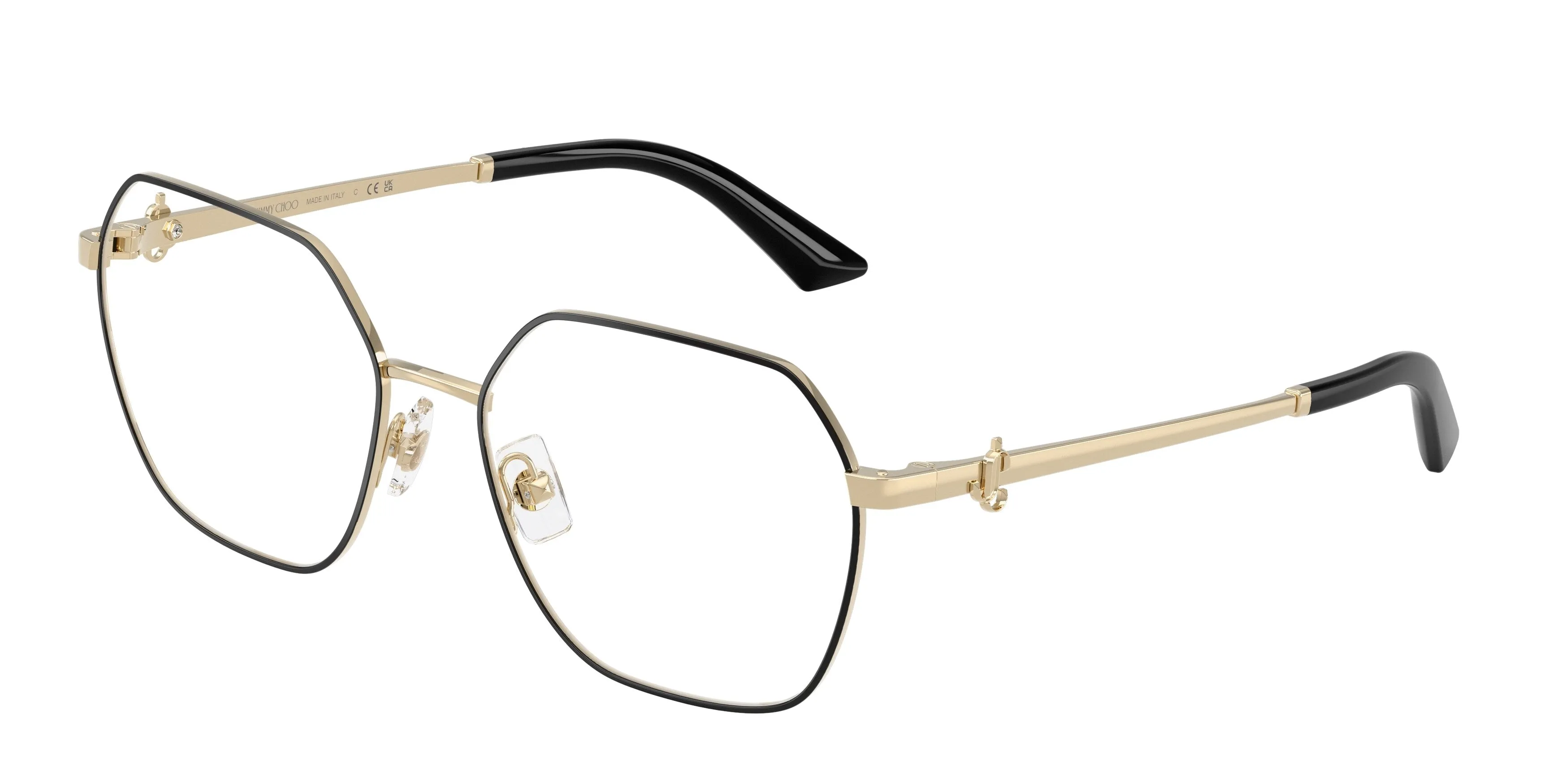 Jimmy Choo JC2023B 3010 Montature da vista Acciaio Oro Trasparente Geometrica Normale - immagine 1