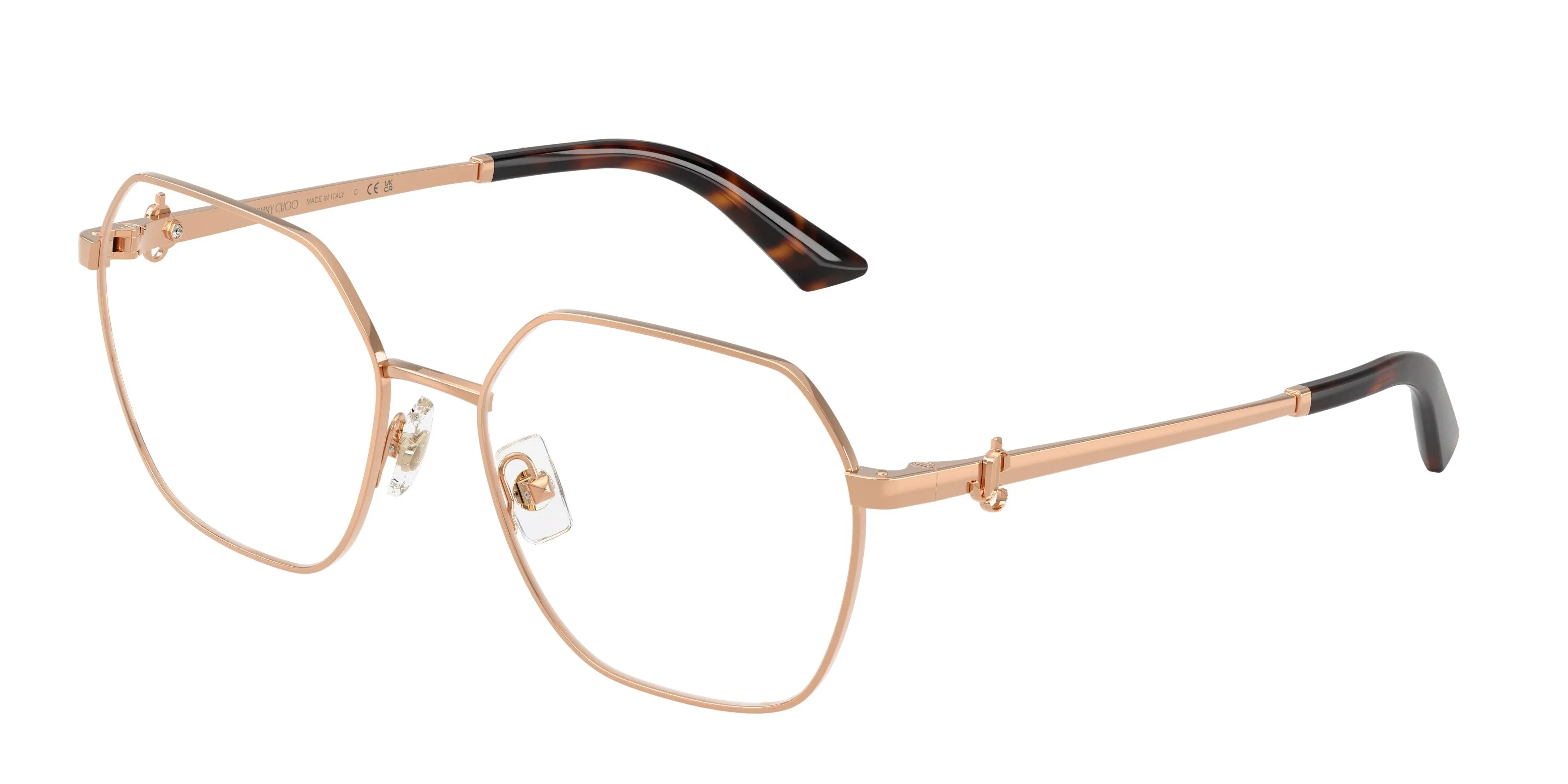 Jimmy Choo JC2023B 3008 Montature da vista Acciaio Oro Trasparente Geometrica Normale - immagine 1