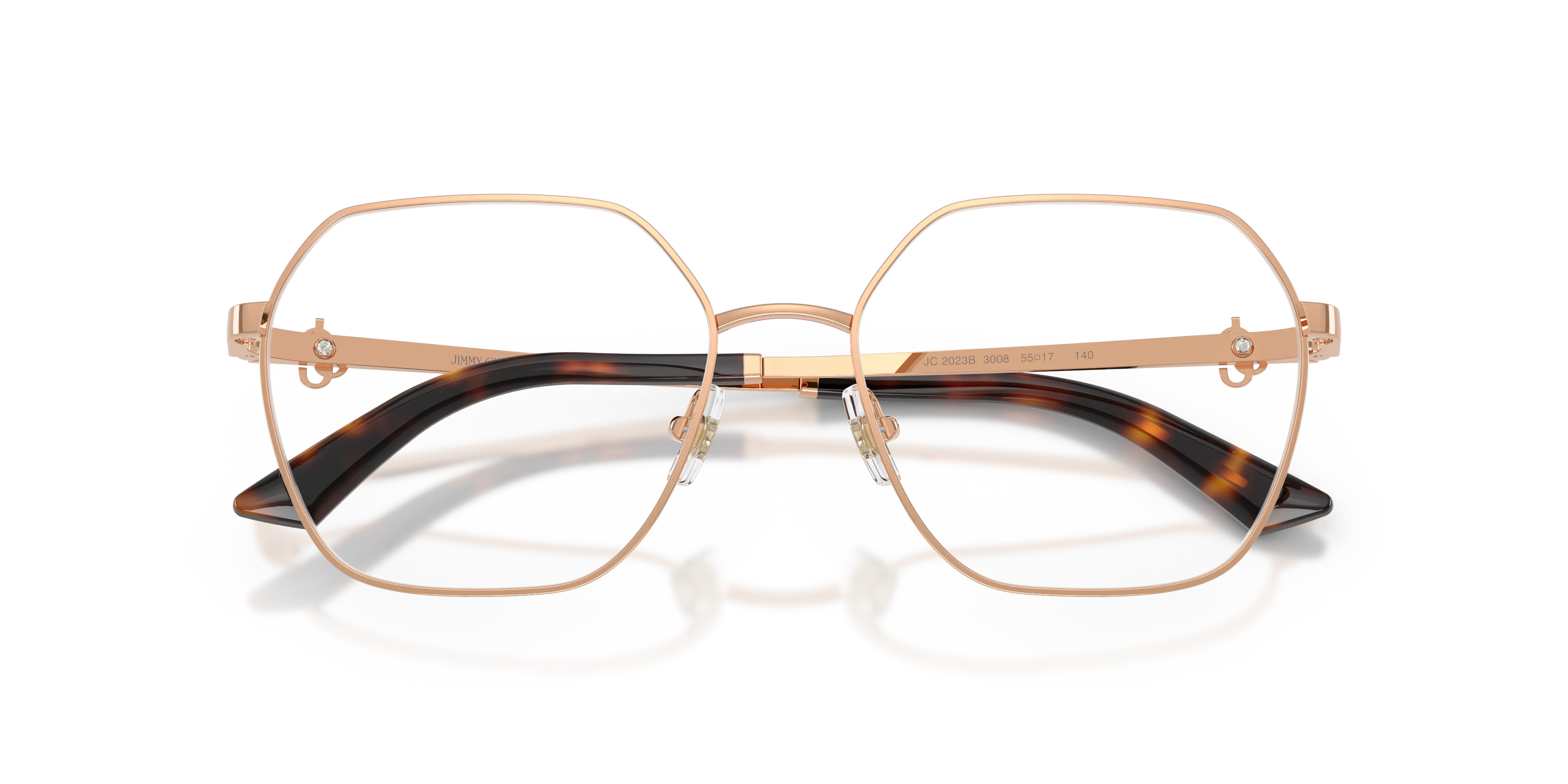 Jimmy Choo JC2023B 3008 Montature da vista Acciaio Oro Trasparente Geometrica Normale - immagine 2