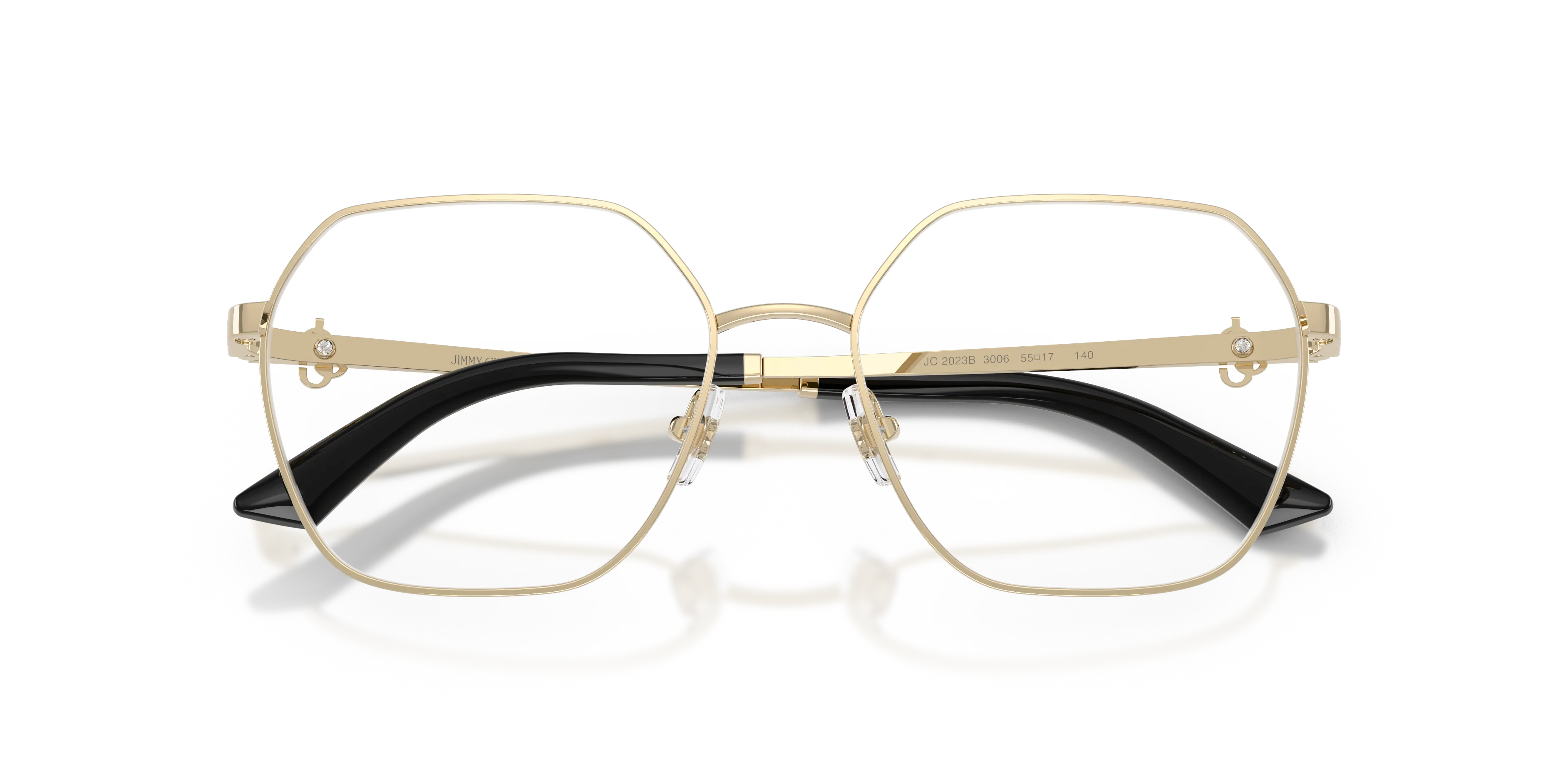 Jimmy Choo JC2023B 3006 Montature da vista Acciaio Oro Trasparente Geometrica Normale - immagine 2