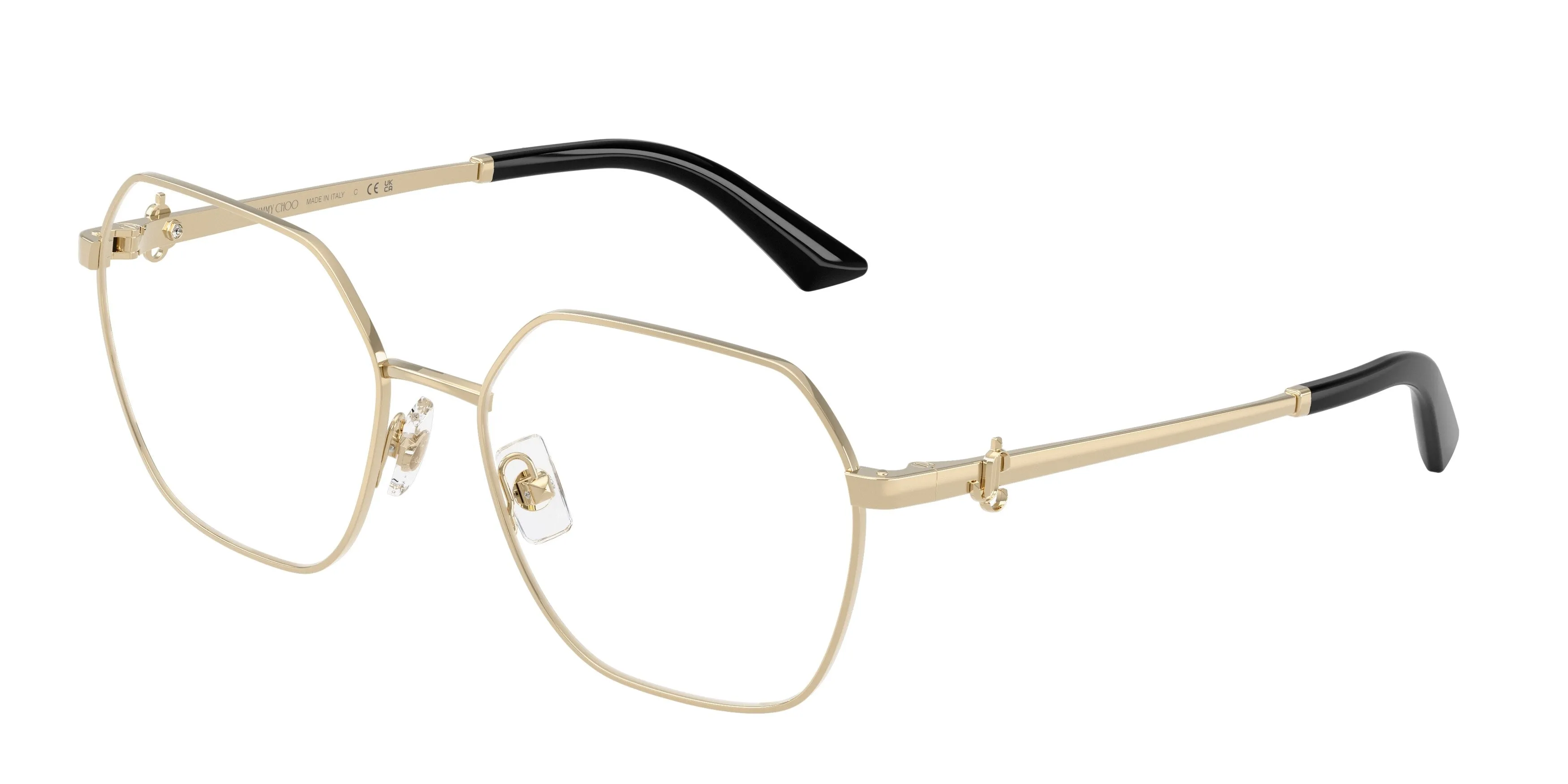 Jimmy Choo JC2023B 3006 Montature da vista Acciaio Oro Trasparente Geometrica Normale - immagine 1