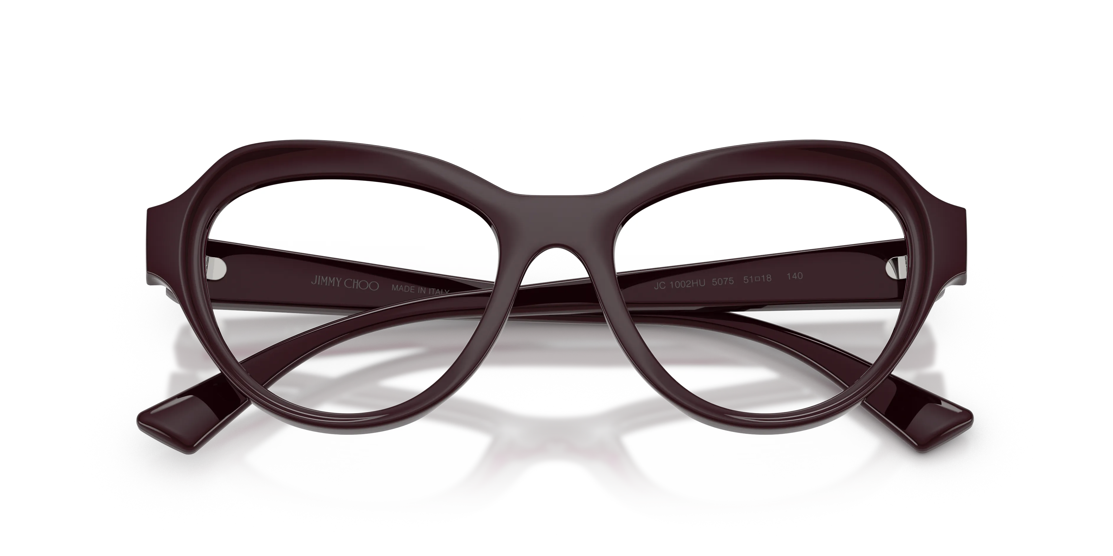 Jimmy Choo JC1002HU 5075 Montature da vista Iniettato Viola Trasparente Farfalla Normale - immagine 2
