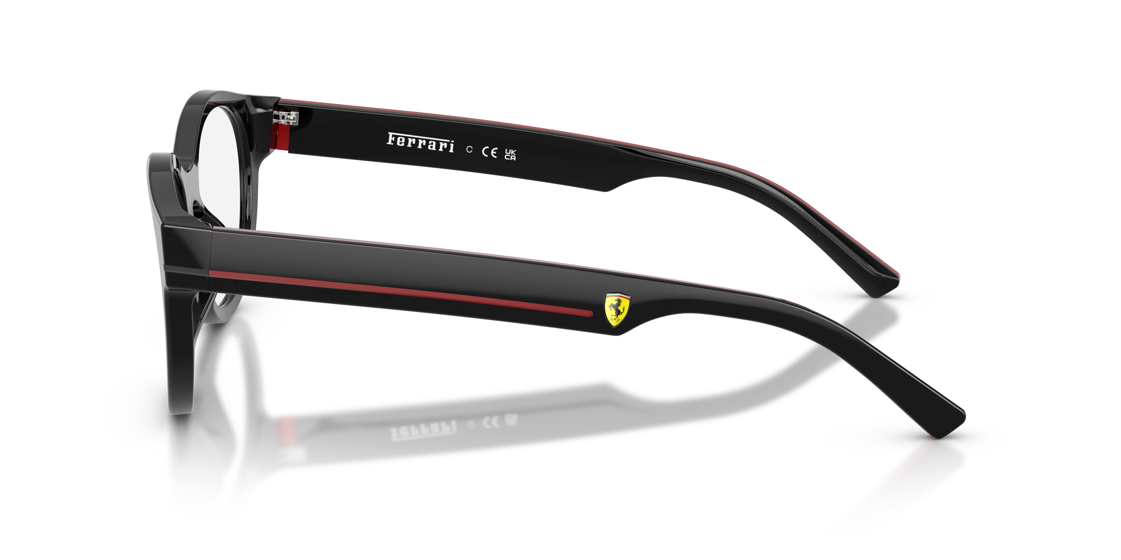 Ferrari Scuderia FZ8035U 701 Montature da vista Acetato Nero Trasparente Rotonda Normale - immagine 4