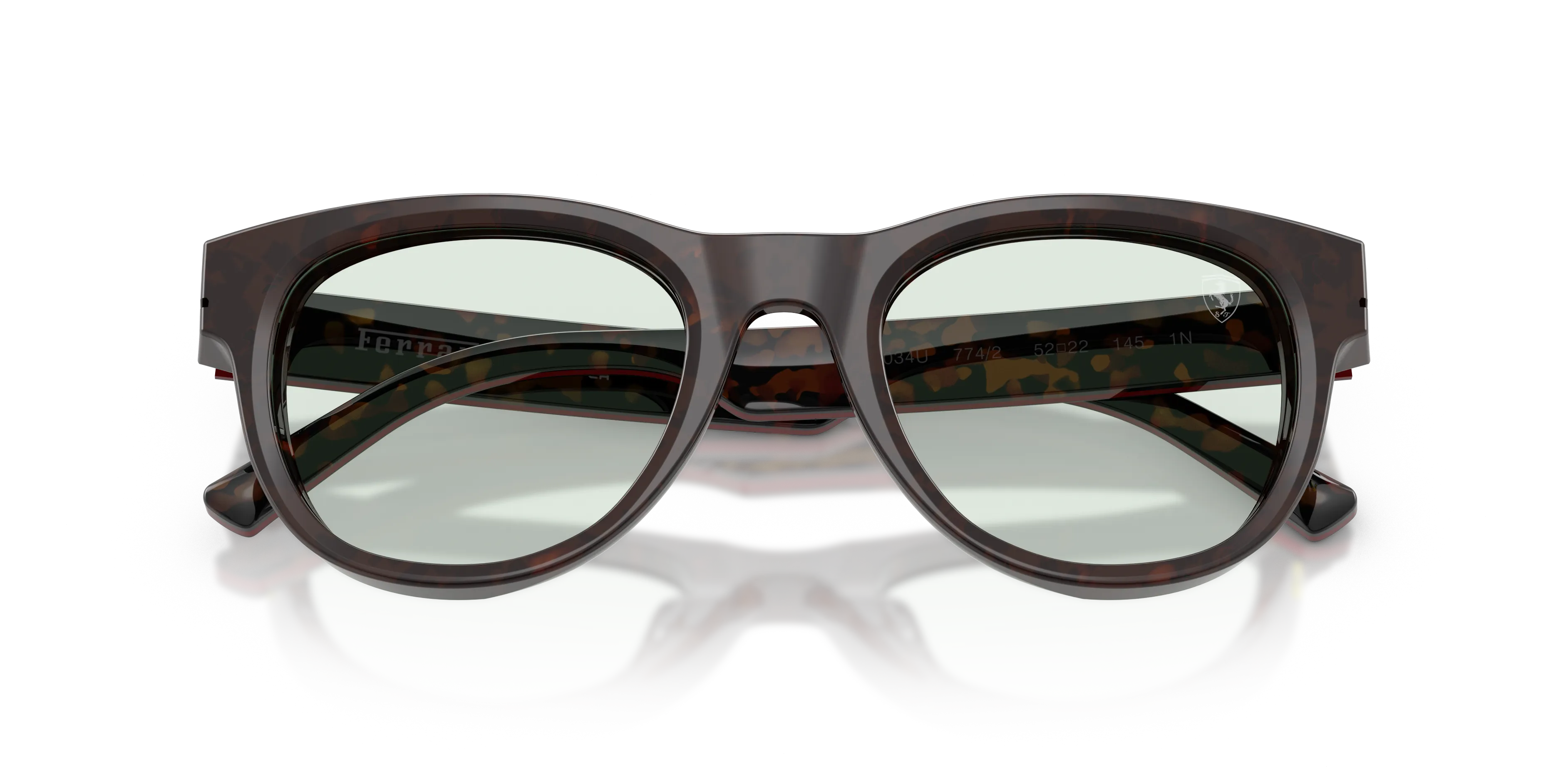 Ferrari Scuderia FZ6034U 774/2 Occhiali da sole Acetato Tartaruga Verde Rotonda Normale - immagine 2