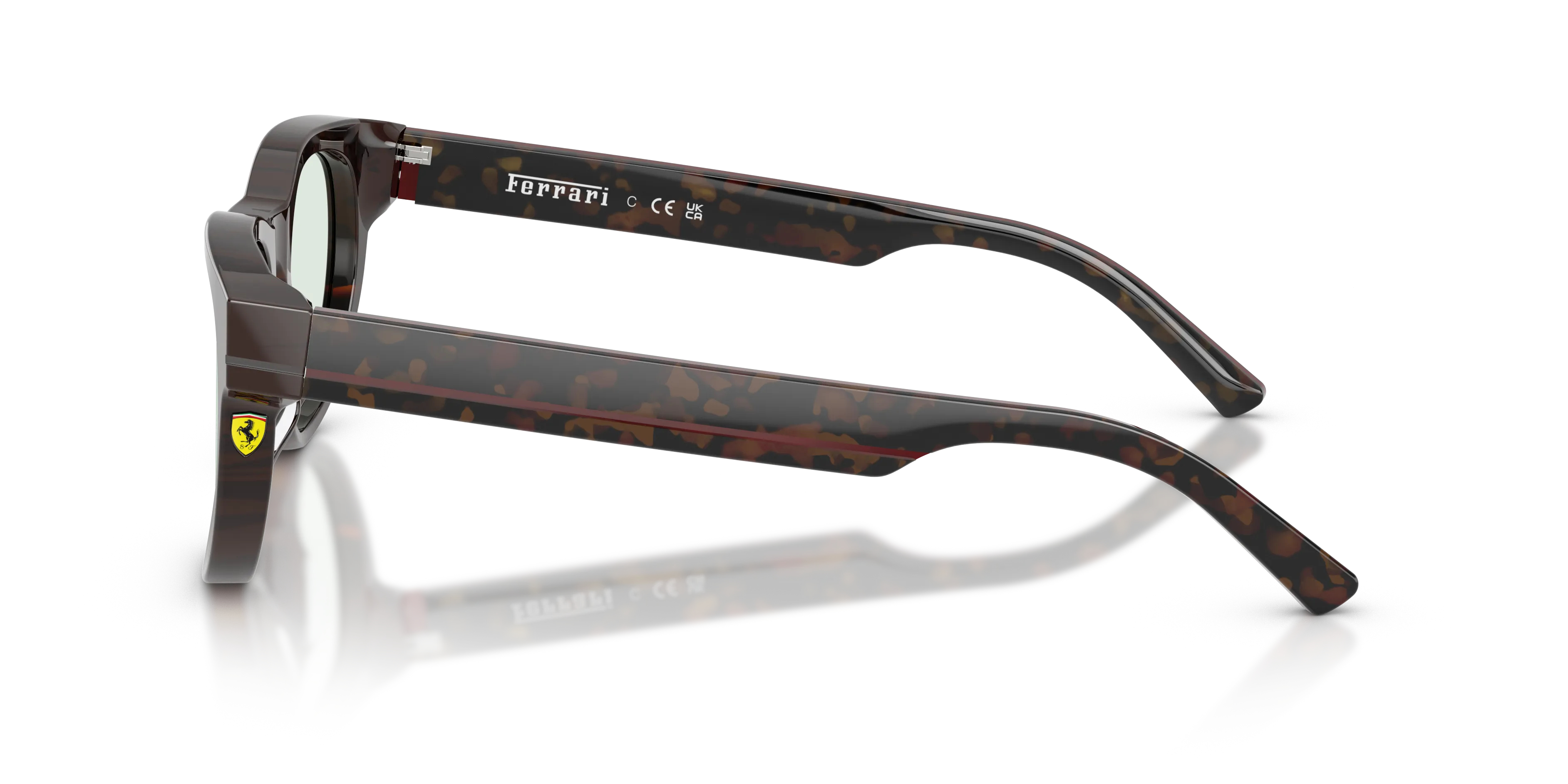 Ferrari Scuderia FZ6034U 774/2 Occhiali da sole Acetato Tartaruga Verde Rotonda Normale - immagine 4