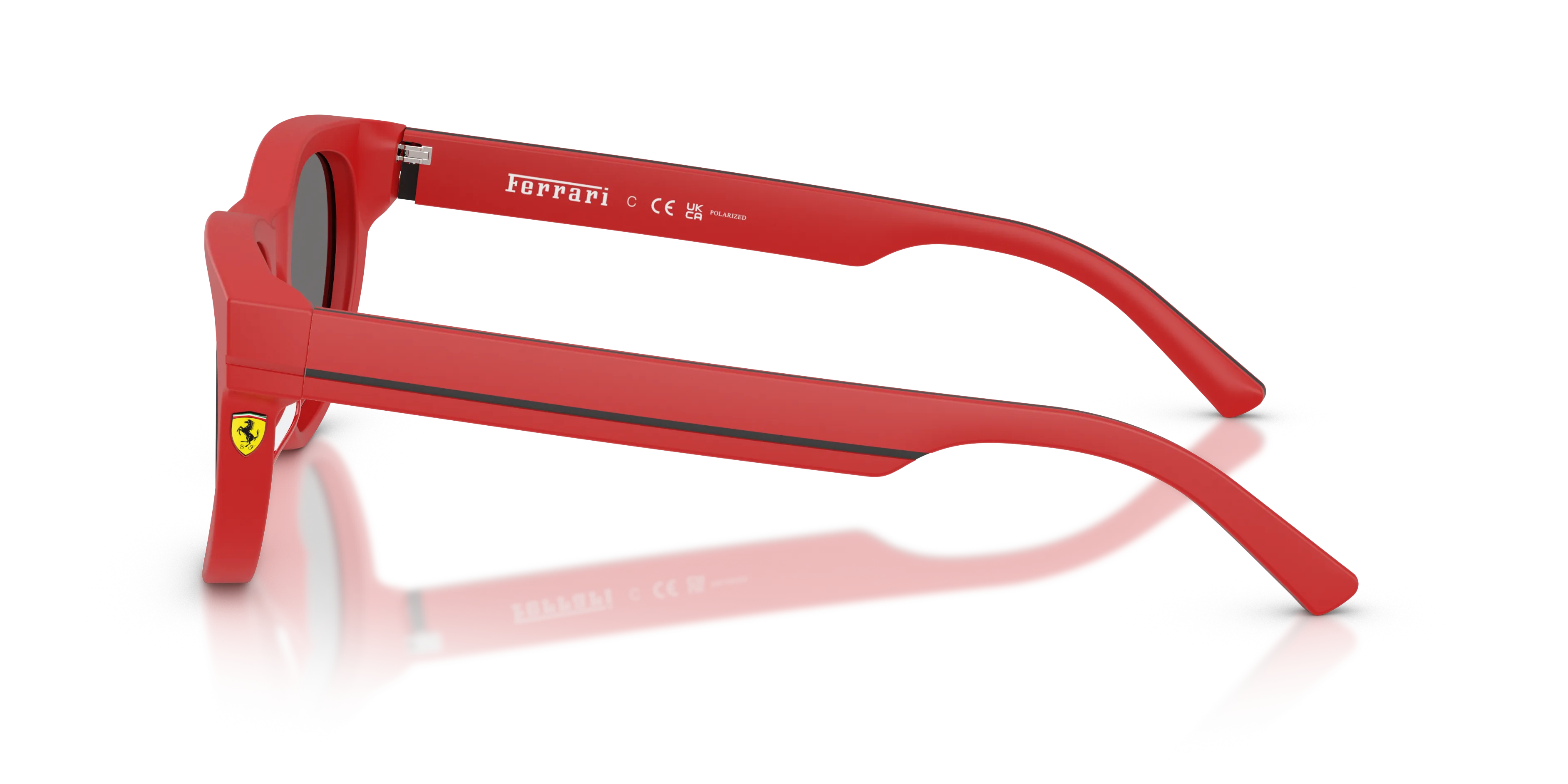 Ferrari Scuderia FZ6034U 770/81 Occhiali da sole Acetato Rosso Grigio Rotonda Polarizzata - immagine 4