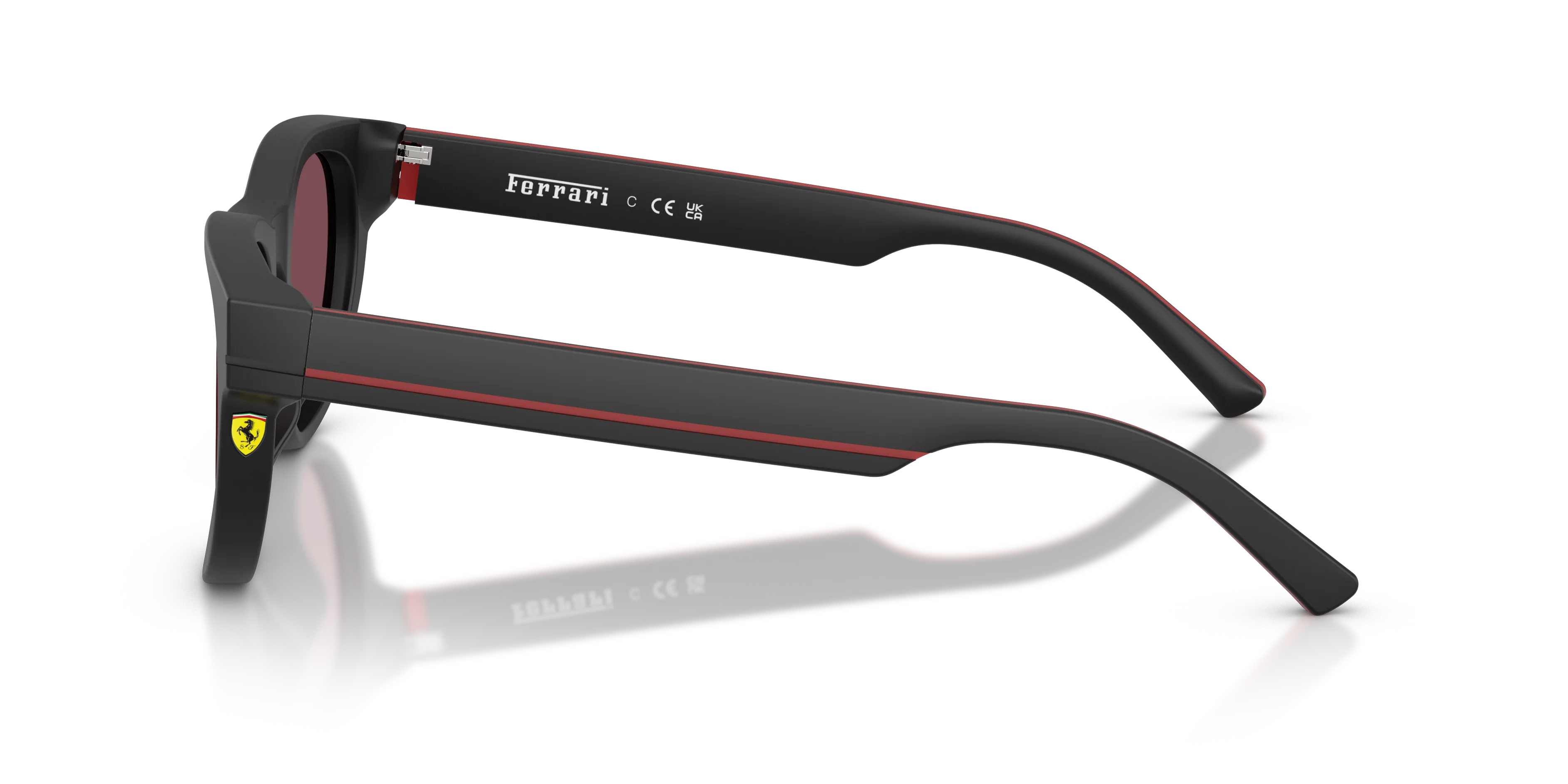 Ferrari Scuderia FZ6034U 744/1E Occhiali da sole Acetato Nero Rosso Rotonda Normale - immagine 4
