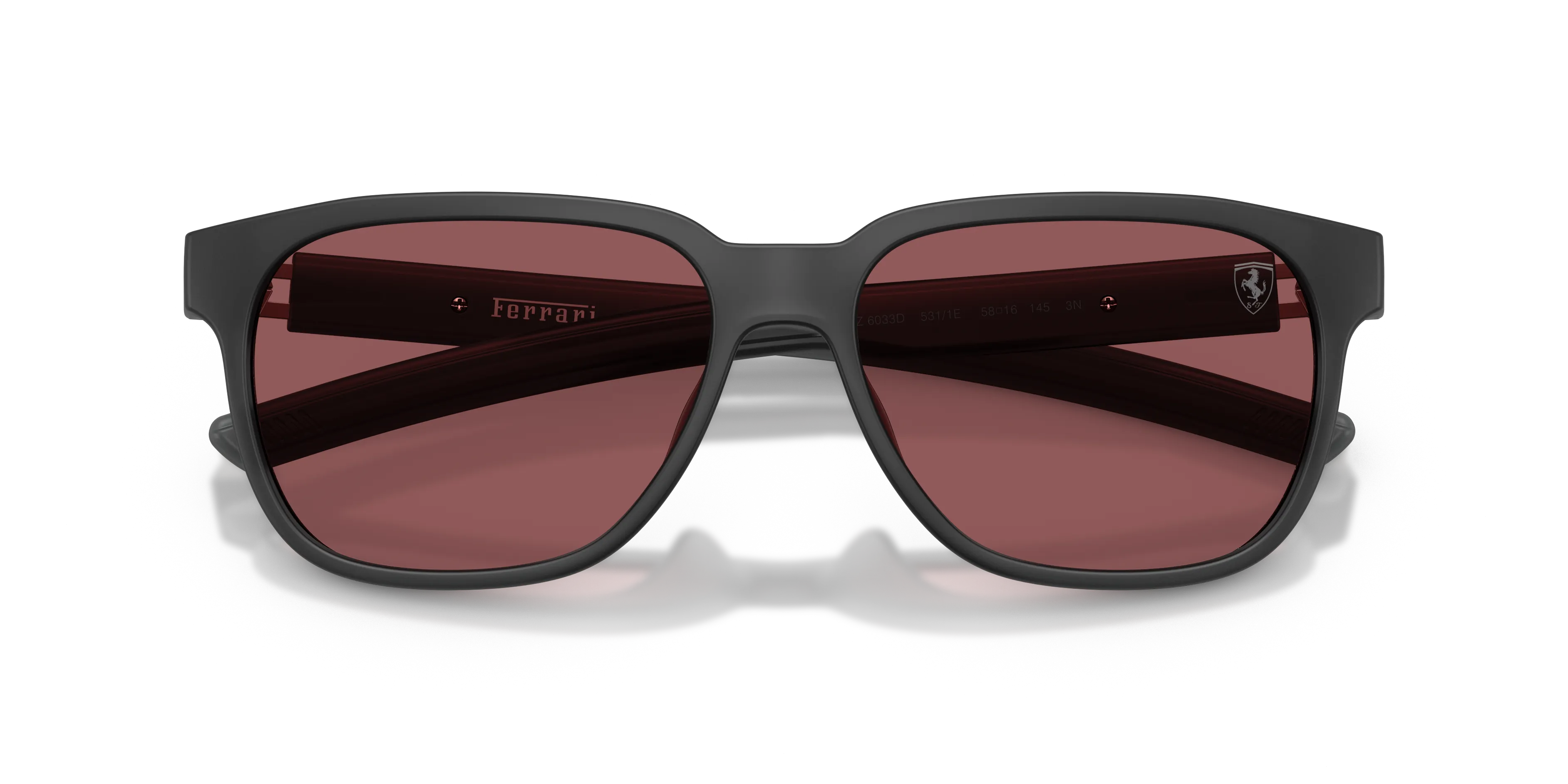 Ferrari Scuderia FZ6033D 531/1E Occhiali da sole Iniettato Nero Rosso Squadrata Normale - immagine 2