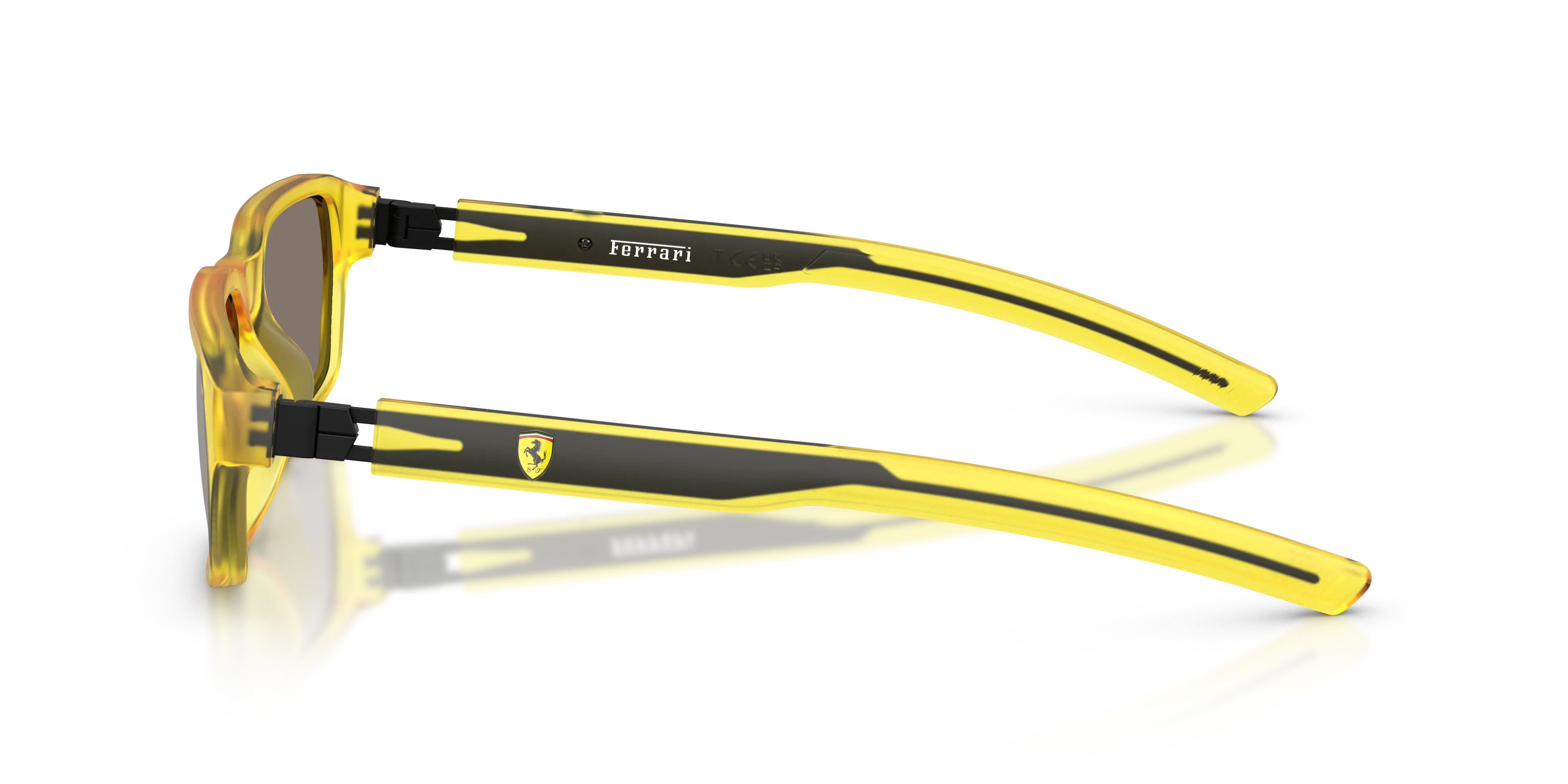 Ferrari Scuderia FZ6032D 507/6G Occhiali da sole Iniettato Giallo Grigio Pillow Specchiate - immagine 4