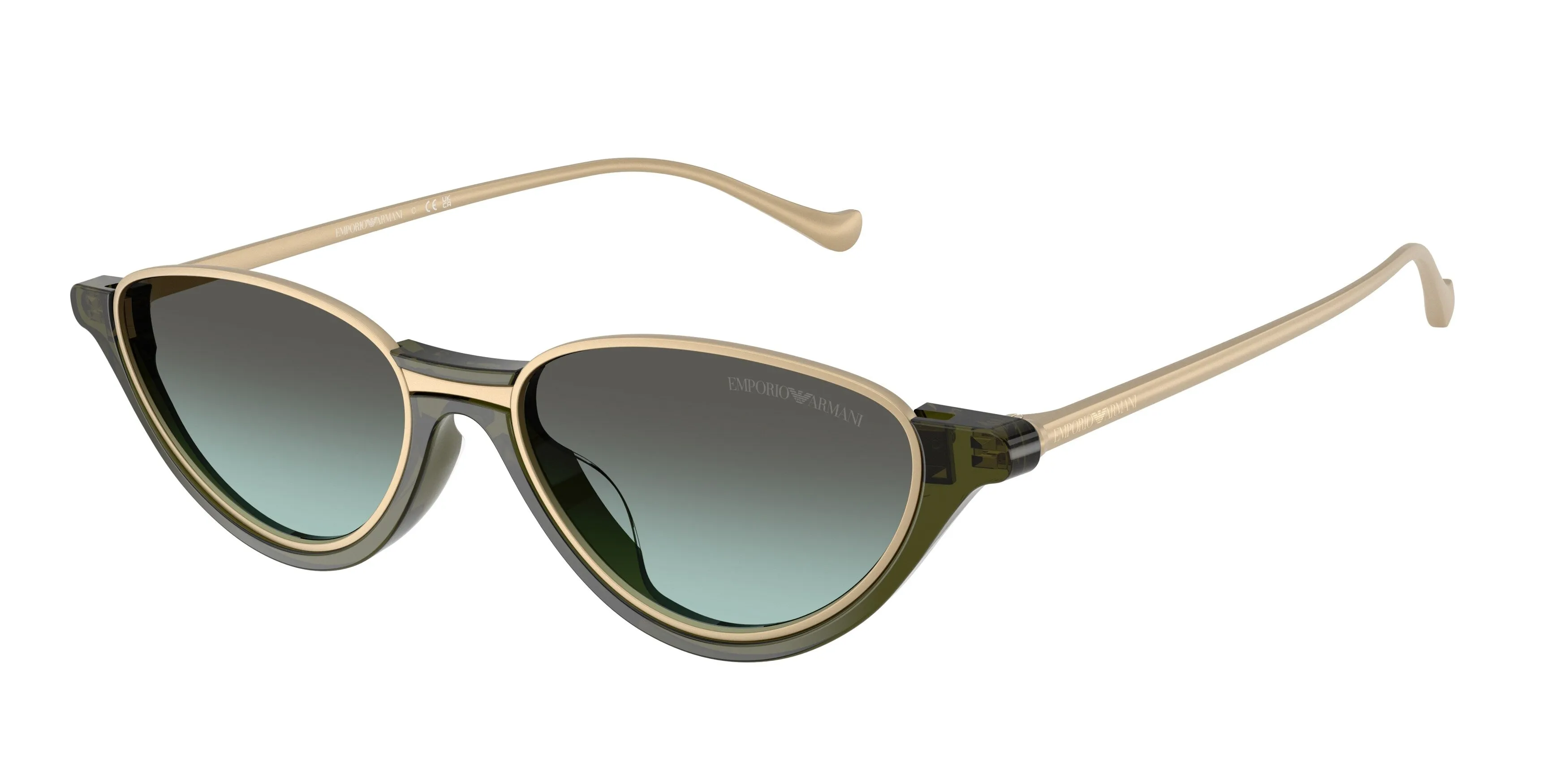 Emporio Armani EA4288U 65002A Occhiali da sole Acetato Verde Verde Geometrica Normale Sfumato - immagine 1