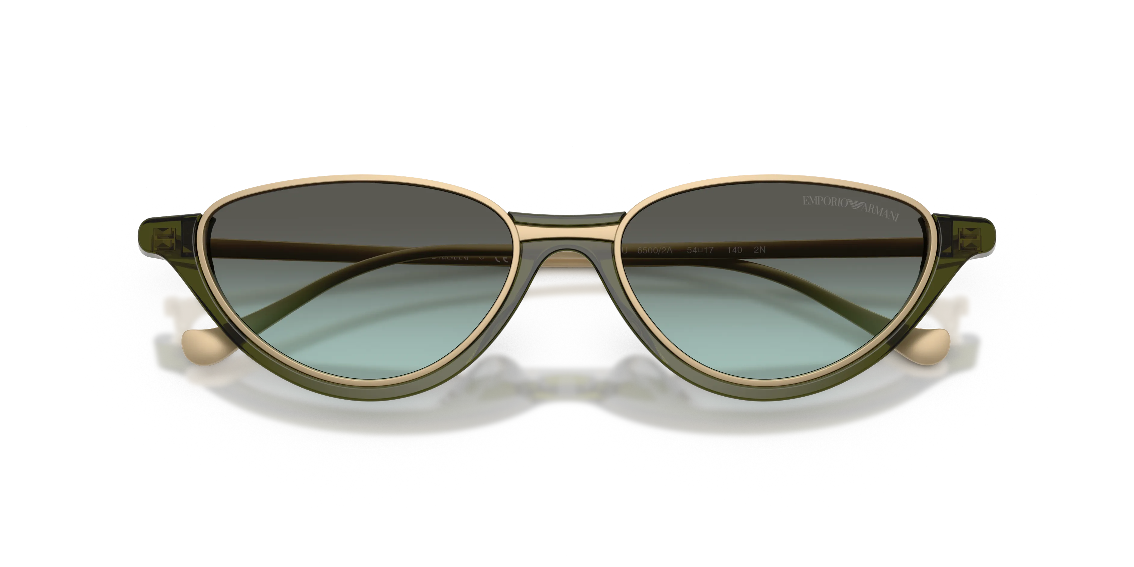 Emporio Armani EA4288U 65002A Occhiali da sole Acetato Verde Verde Geometrica Normale Sfumato - immagine 2