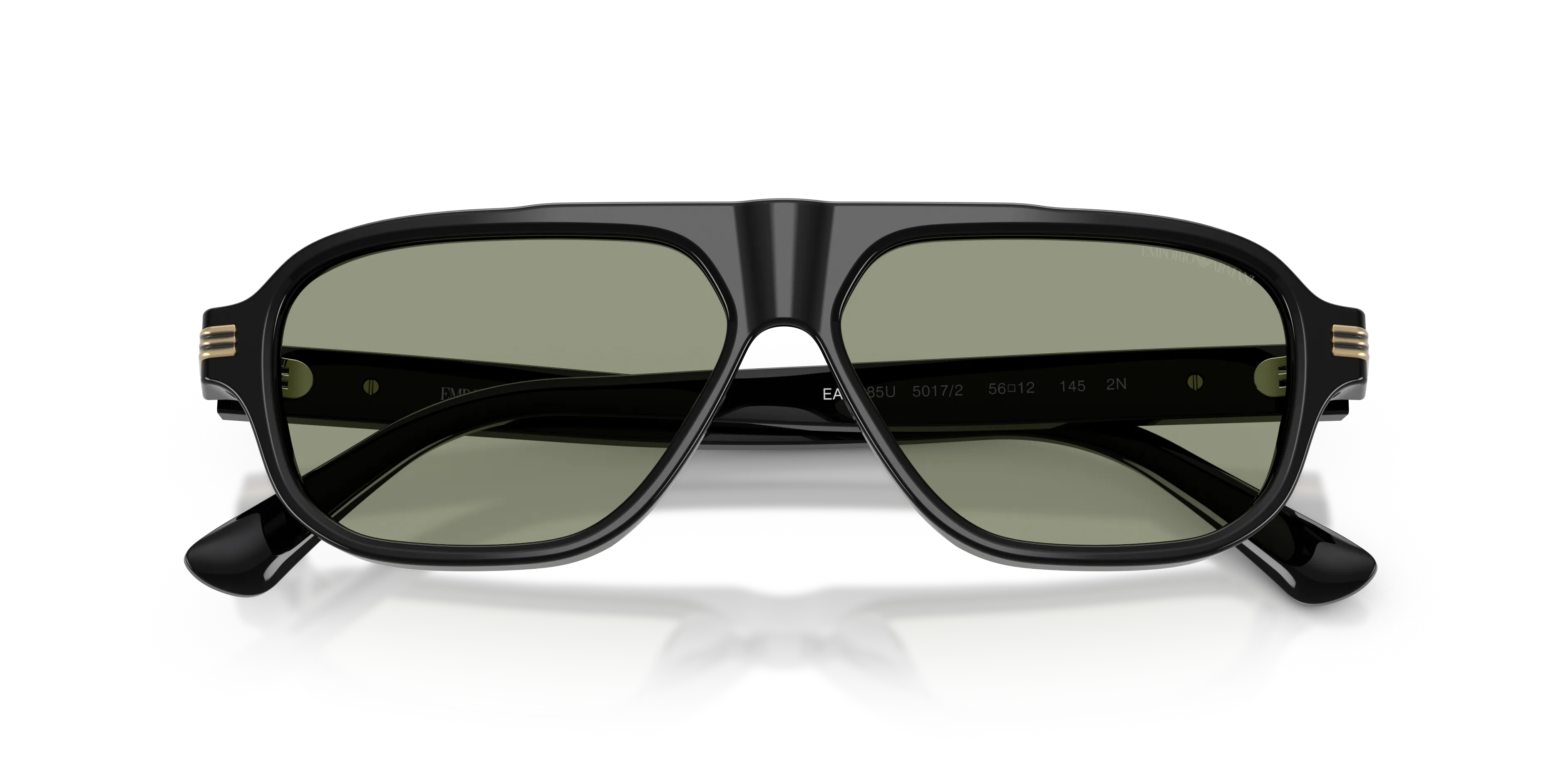 Emporio Armani EA4285U 5017/2 Occhiali da sole Acetato Nero Verde Pilot Normale - immagine 2