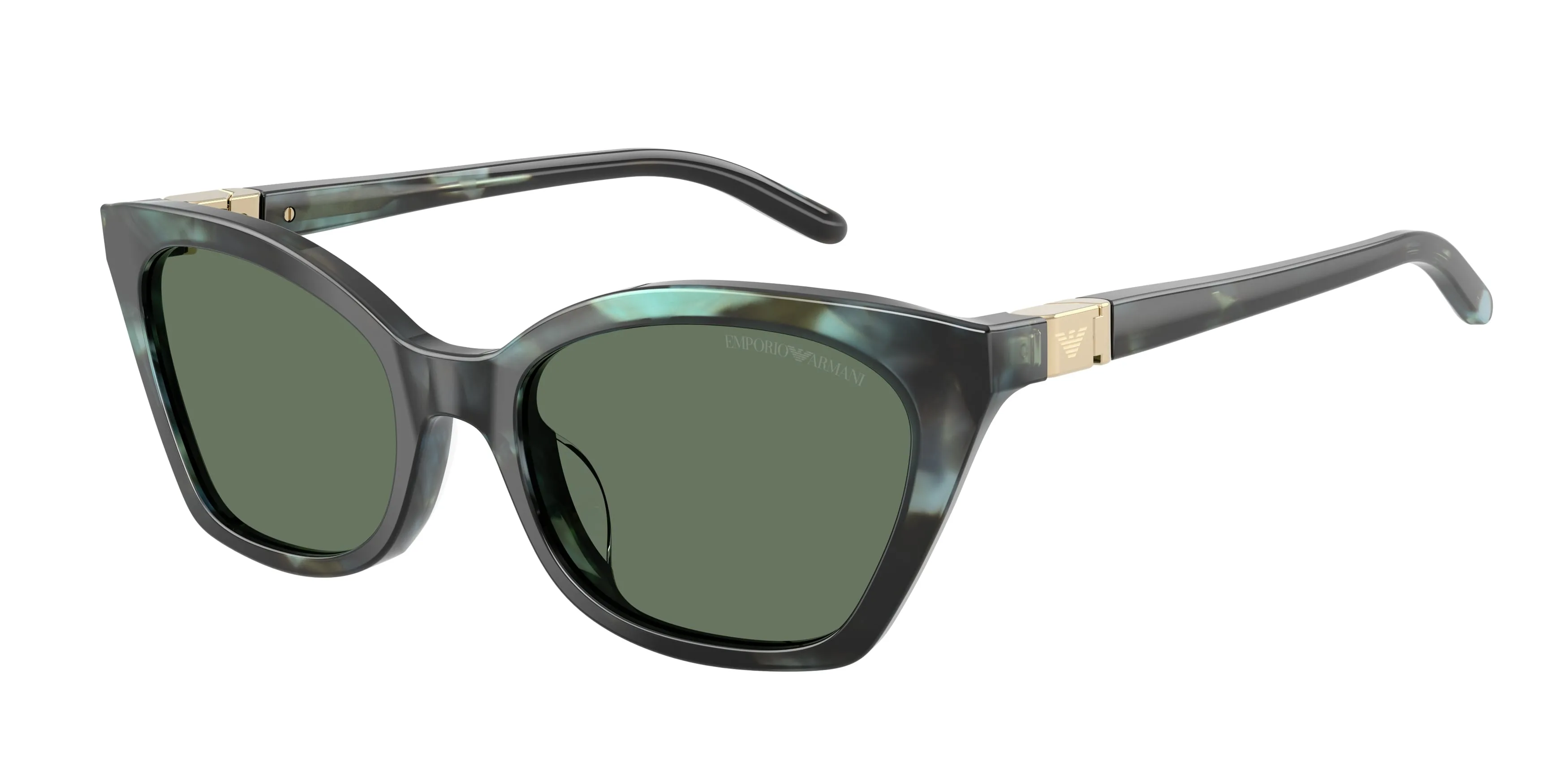 Emporio Armani EA4284U 646382 Occhiali da sole Acetato Nero Verde Cat Eye Normale - immagine 1