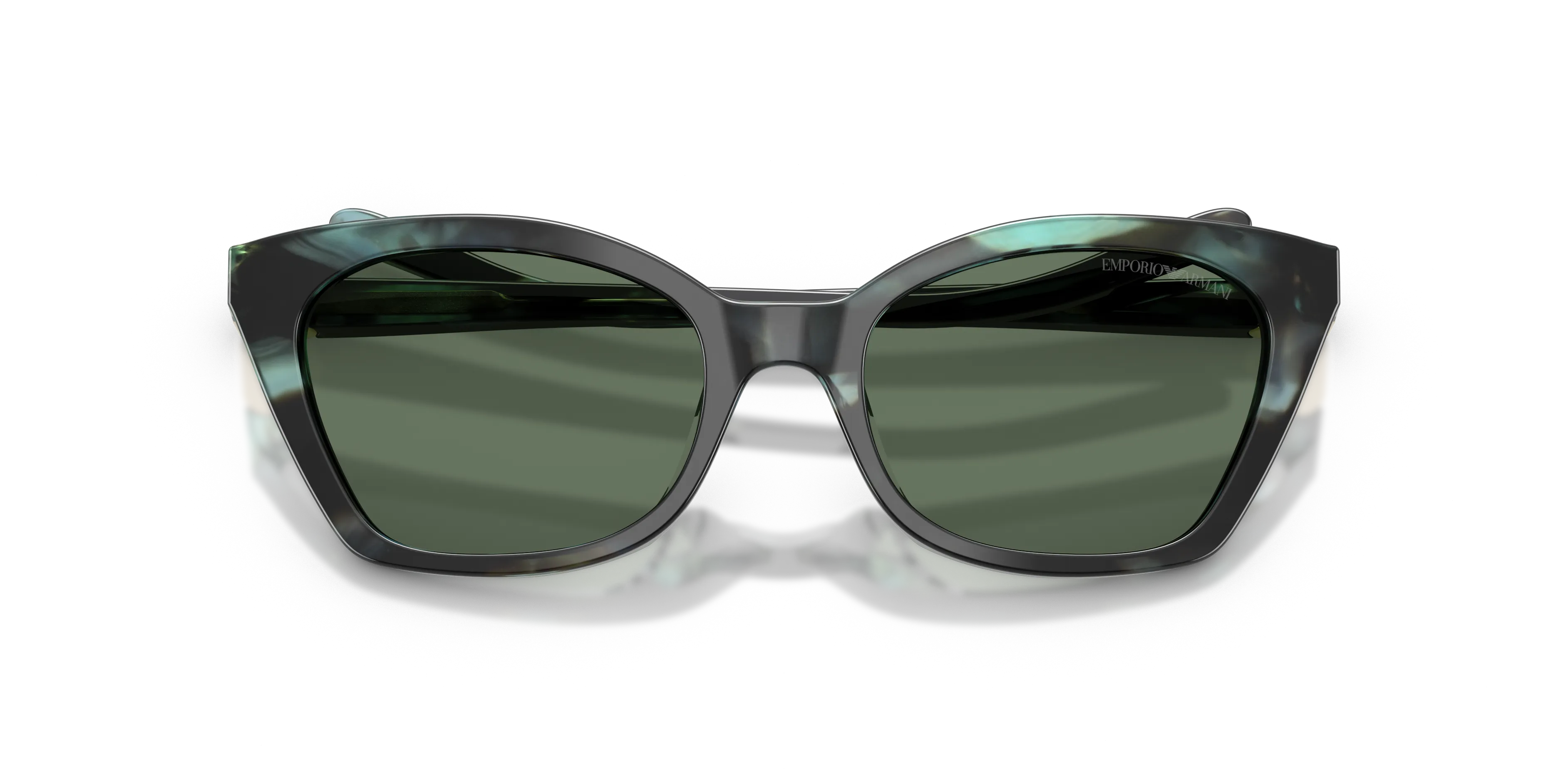 Emporio Armani EA4284U 646382 Occhiali da sole Acetato Nero Verde Cat Eye Normale - immagine 2