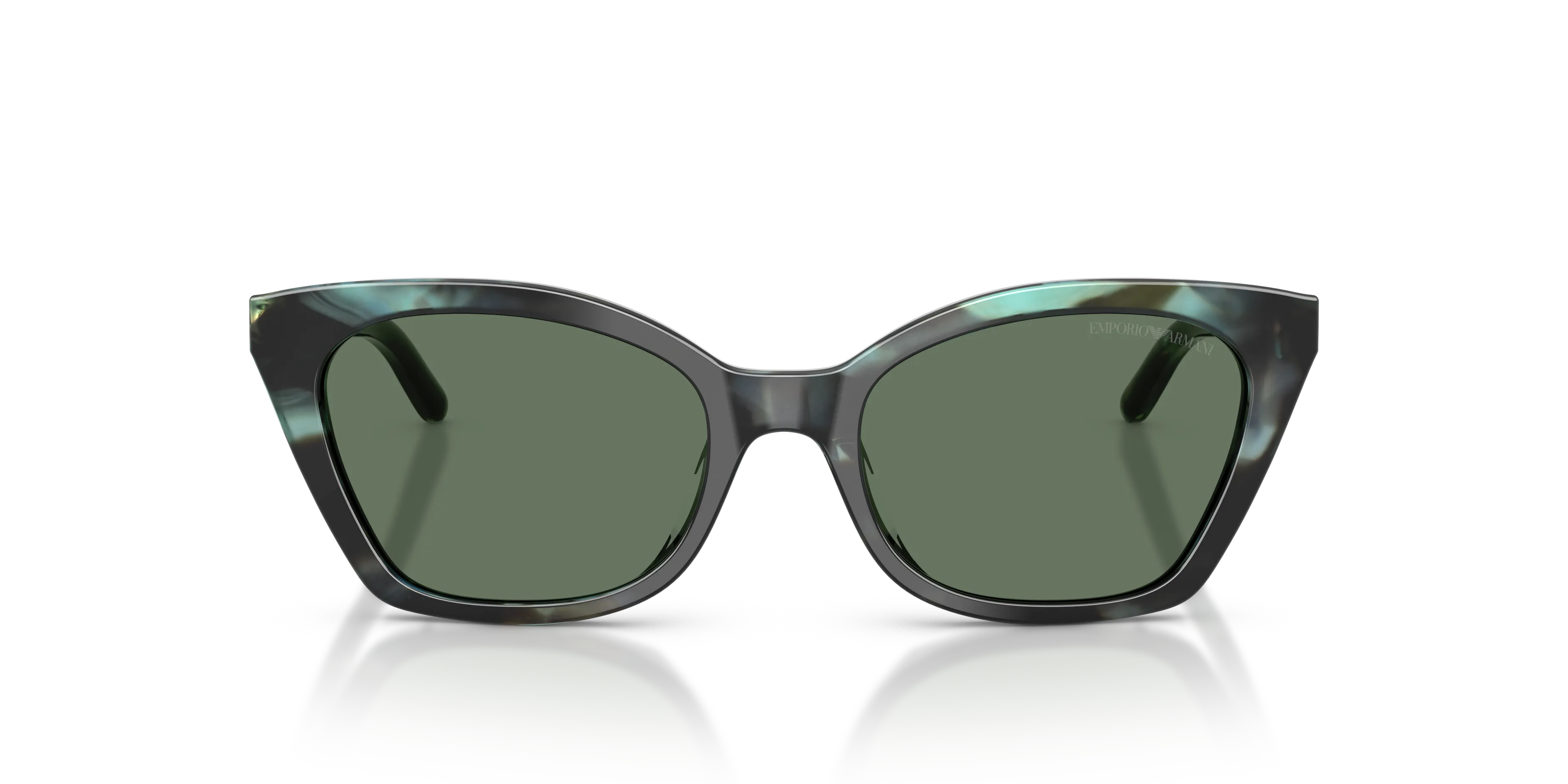 Emporio Armani EA4284U 646382 Occhiali da sole Acetato Nero Verde Cat Eye Normale - immagine 3