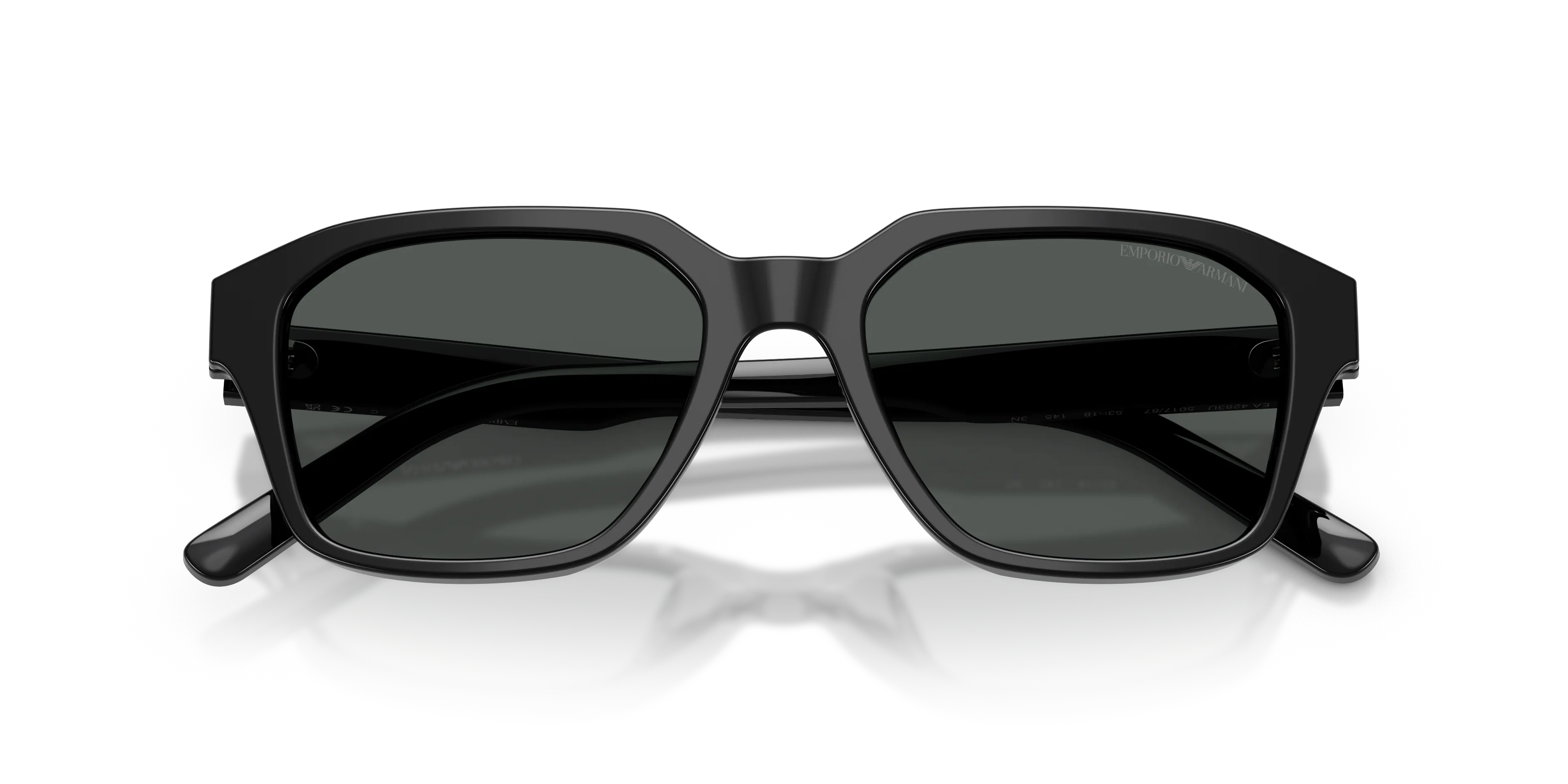 Emporio Armani EA4283U 501787 Occhiali da sole Acetato Nero Grigio Geometrica Normale - immagine 2