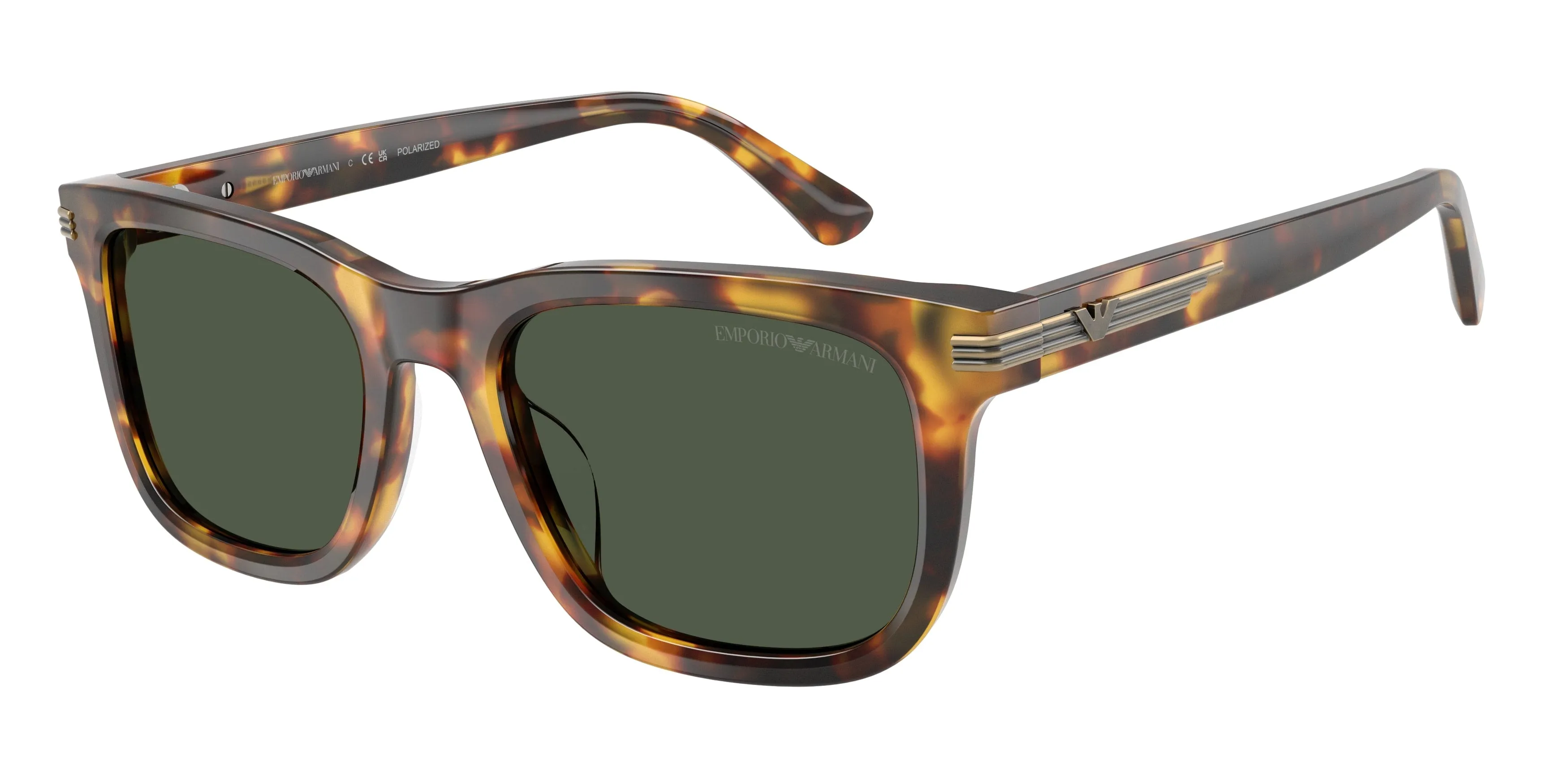 Emporio Armani EA4282U 59939A Occhiali da sole Acetato Marrone Verde Geometrica Polarizzata - immagine 1