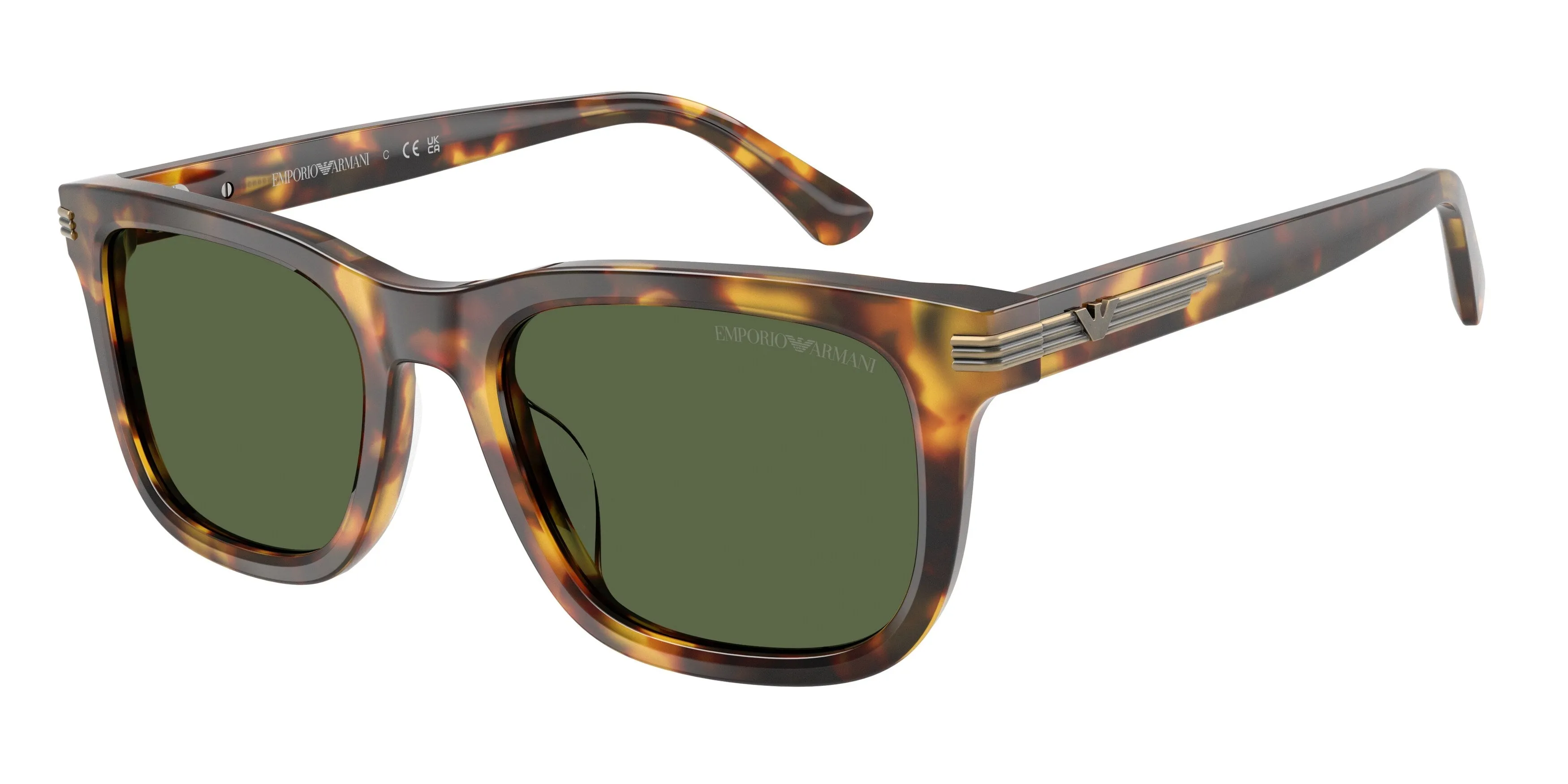 Emporio Armani EA4282U 599371 Occhiali da sole Acetato Marrone Verde Geometrica Normale - immagine 1