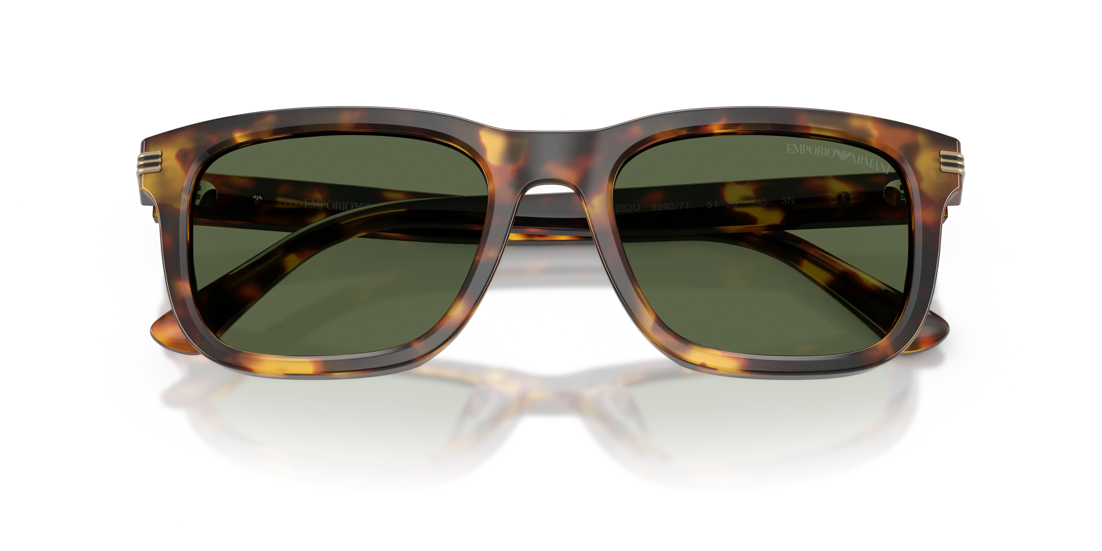 Emporio Armani EA4282U 599371 Occhiali da sole Acetato Marrone Verde Geometrica Normale - immagine 2