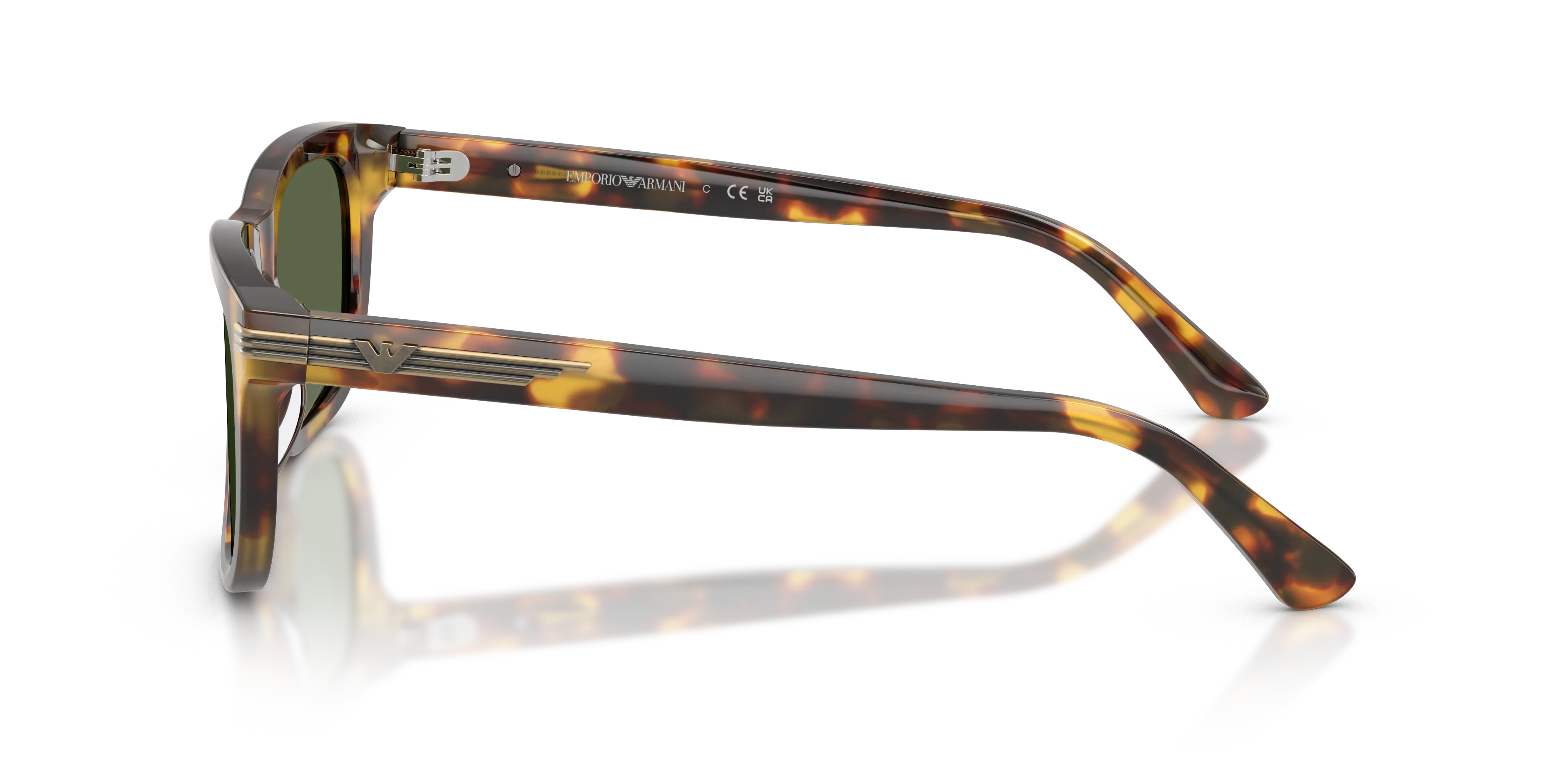 Emporio Armani EA4282U 599371 Occhiali da sole Acetato Marrone Verde Geometrica Normale - immagine 4