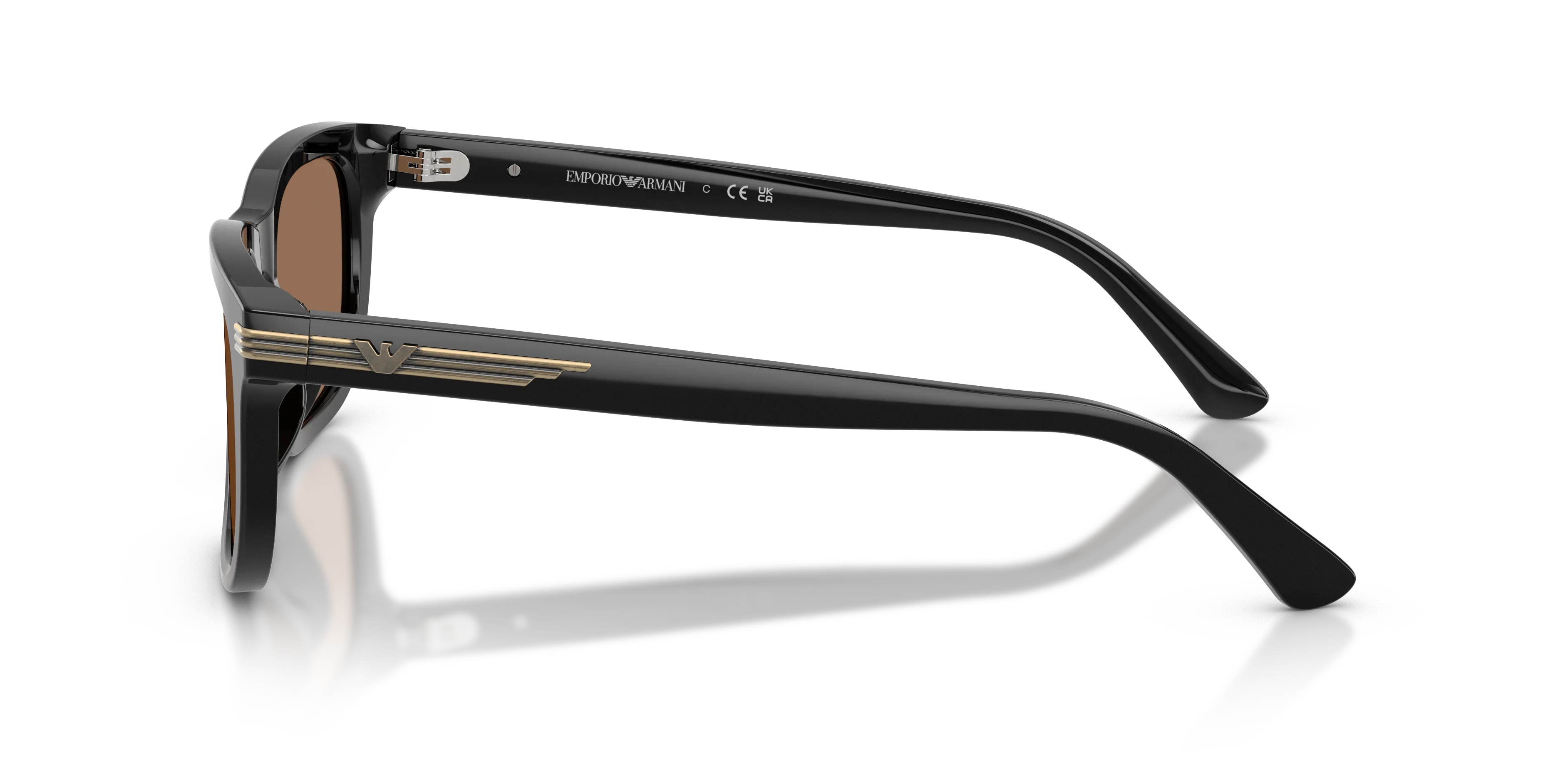 Emporio Armani EA4282U 501773 Occhiali da sole Acetato Nero Marrone Geometrica Normale - immagine 4