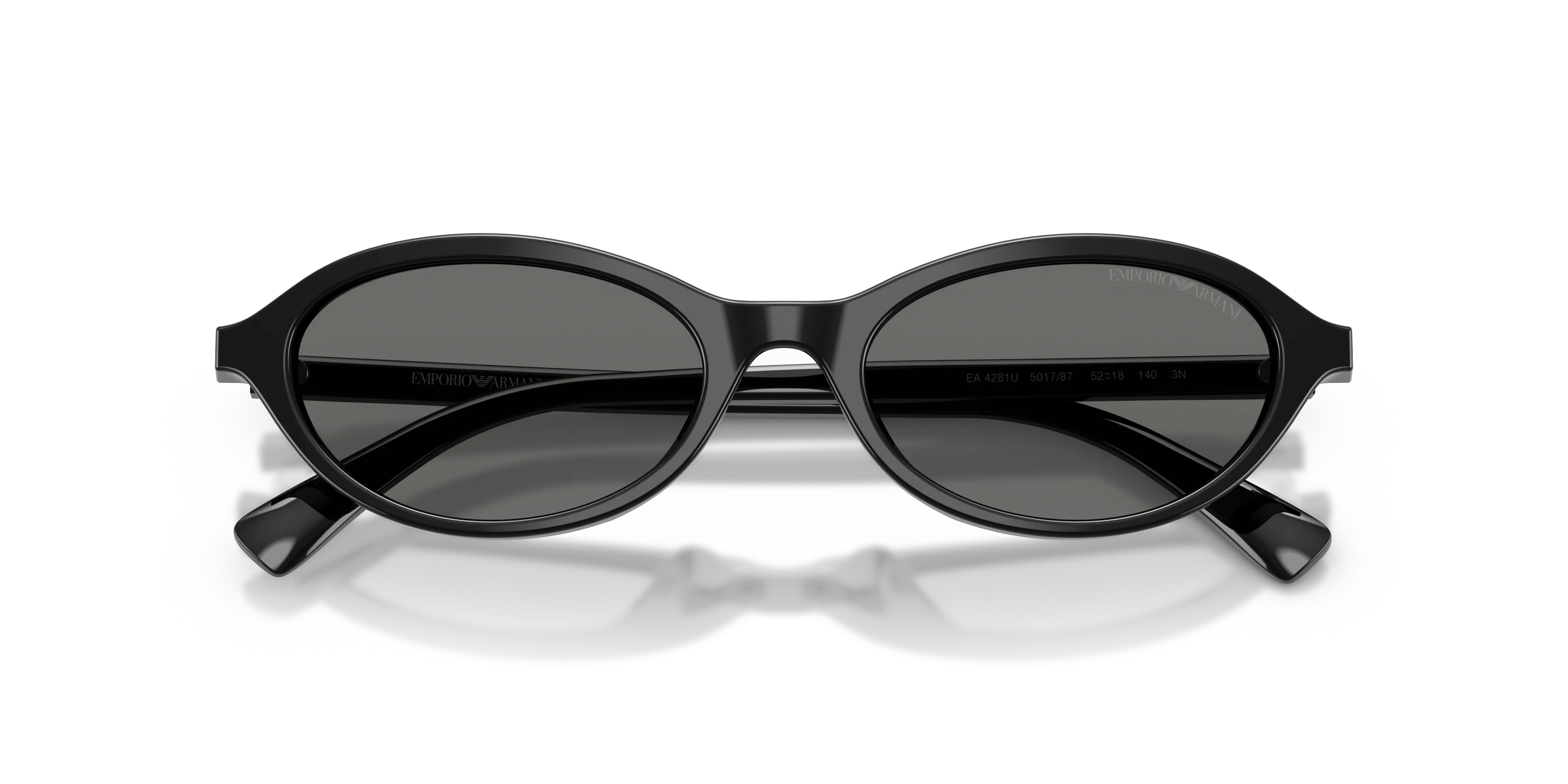 Emporio Armani EA4281U 501787 Occhiali da sole Acetato Nero Grigio Rotonda Normale - immagine 2