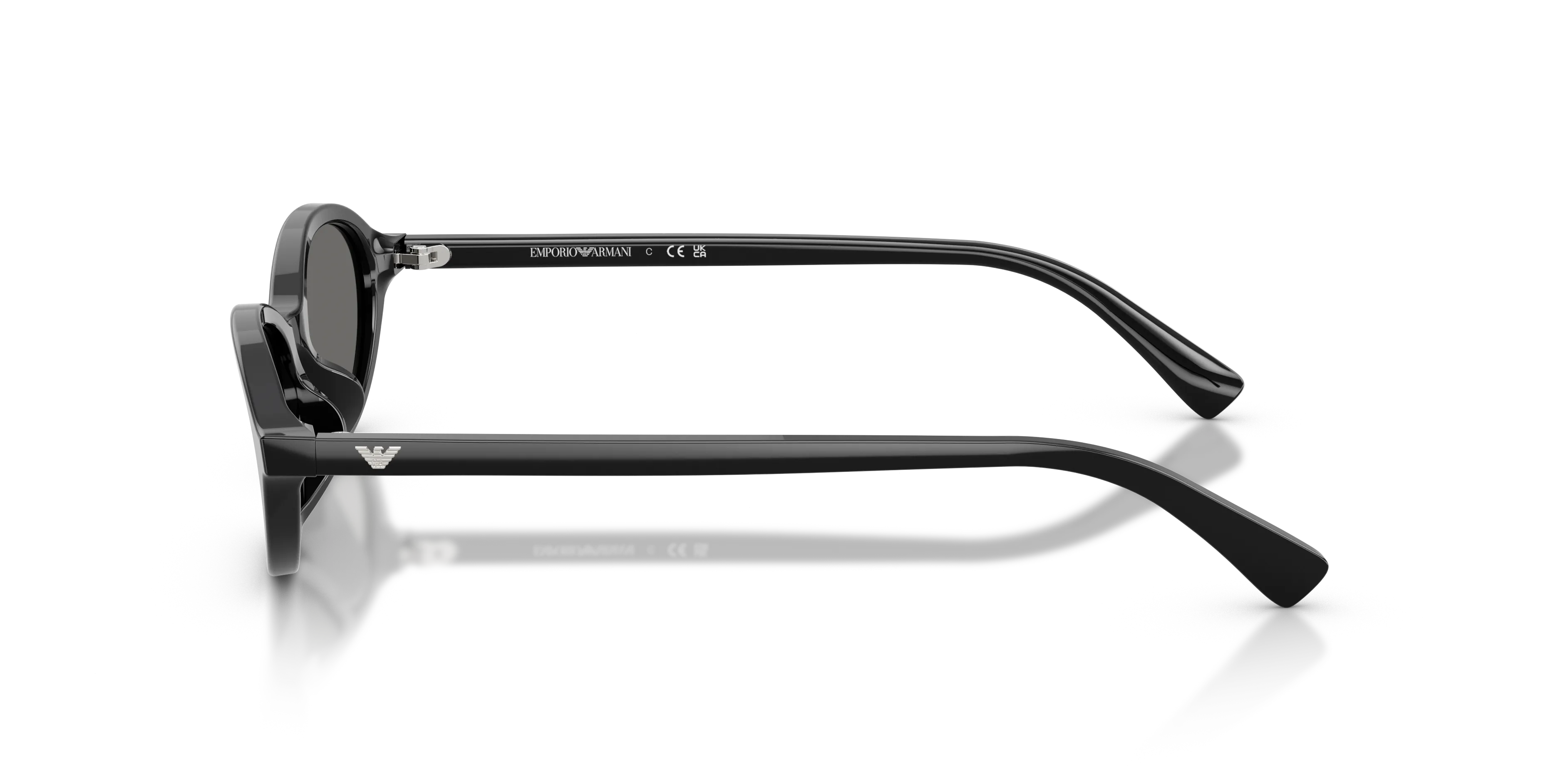Emporio Armani EA4281U 501787 Occhiali da sole Acetato Nero Grigio Rotonda Normale - immagine 4
