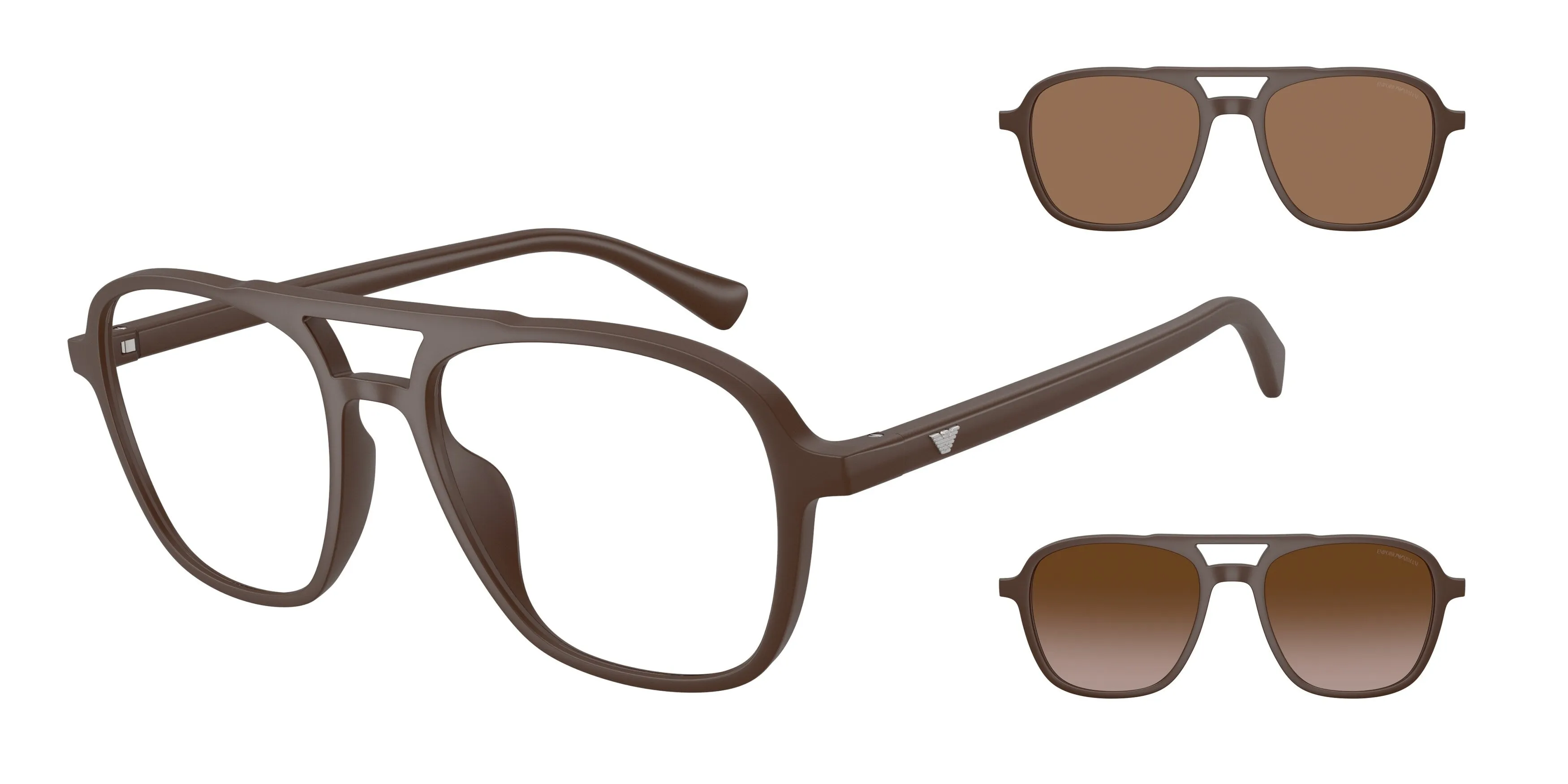 Emporio Armani EA4279U 64511W Occhiali da sole Iniettato Marrone Trasparente Pilot Normale - immagine 1