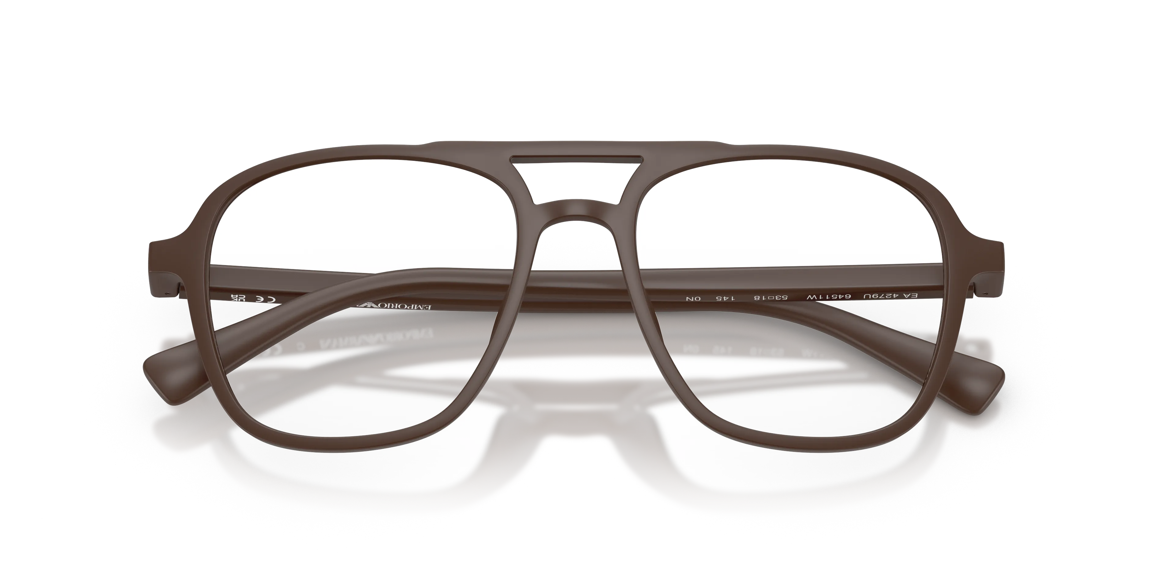 Emporio Armani EA4279U 64511W Occhiali da sole Iniettato Marrone Trasparente Pilot Normale - immagine 2