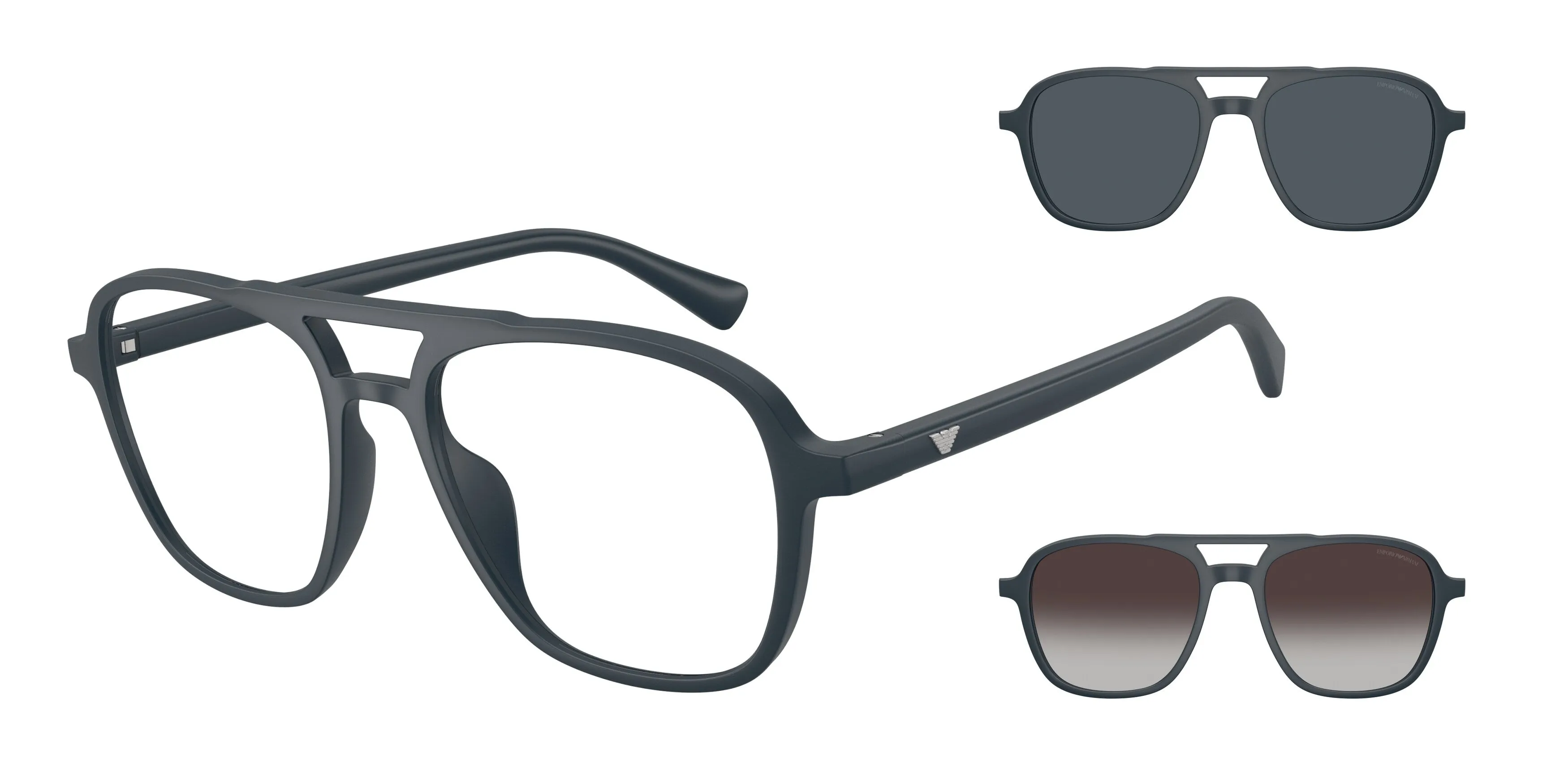 Emporio Armani EA4279U 64501W Occhiali da sole Iniettato Blu Trasparente Pilot Normale - immagine 1