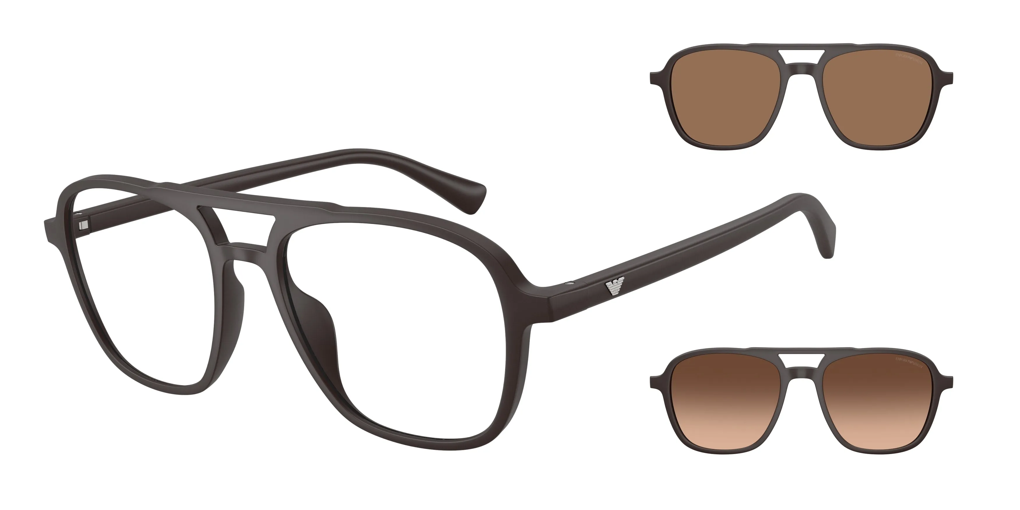 Emporio Armani EA4279U 58581W Occhiali da sole Iniettato Marrone Trasparente Pilot Normale - immagine 1