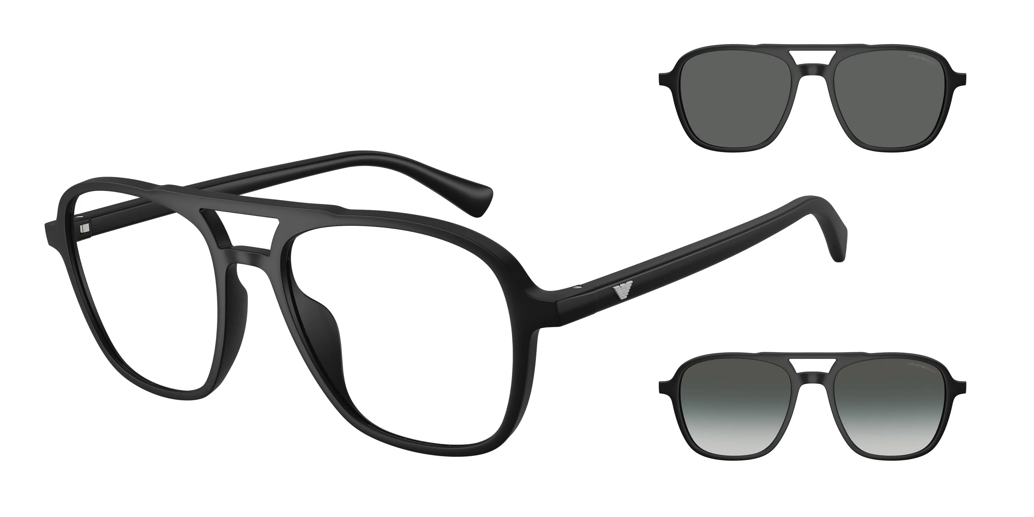 Emporio Armani EA4279U 50011W Occhiali da sole Iniettato Nero Trasparente Pilot Normale - immagine 1