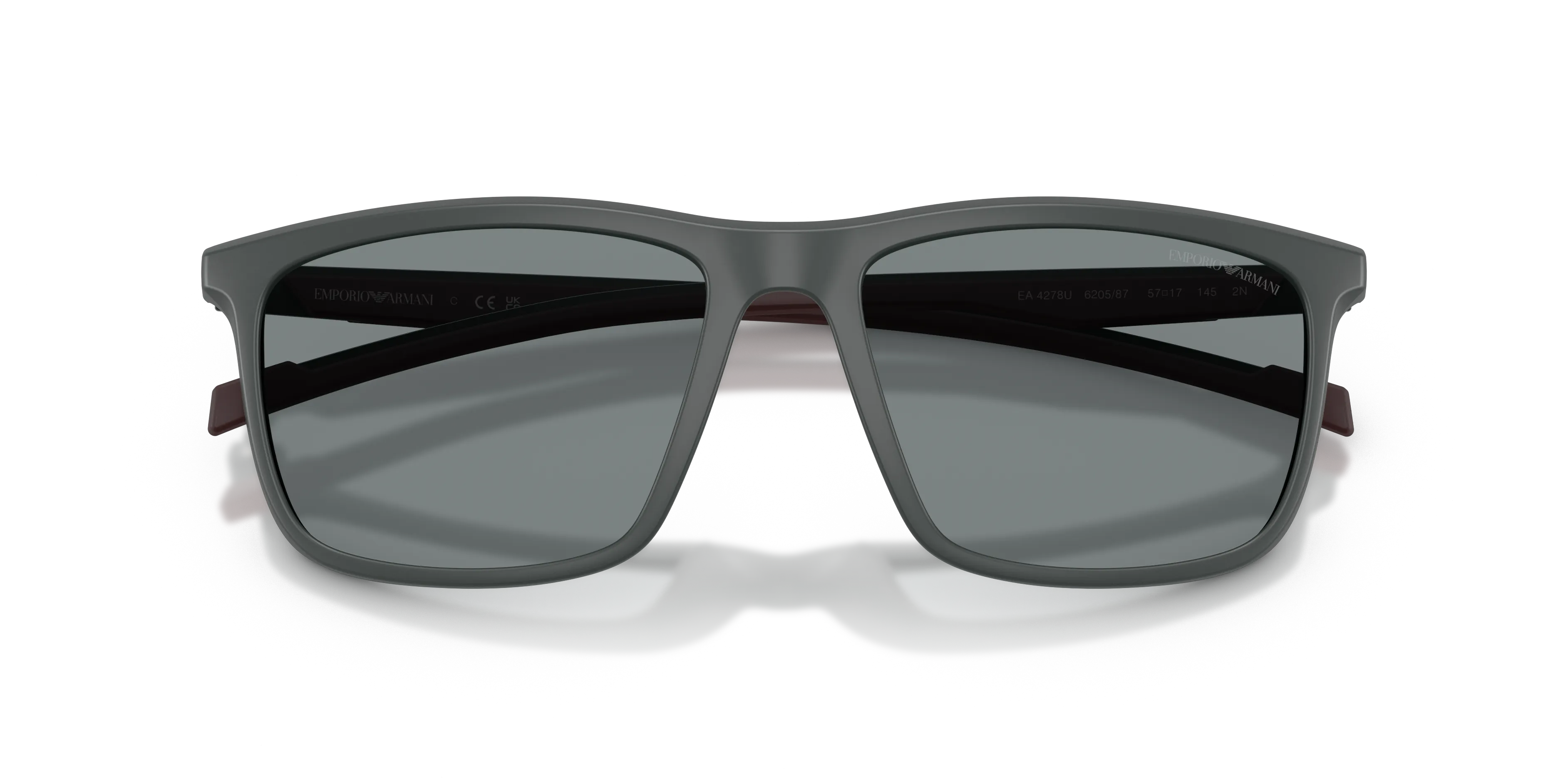 Emporio Armani EA4278U 620587 Occhiali da sole Iniettato Grigio Grigio Squadrata Normale - immagine 2
