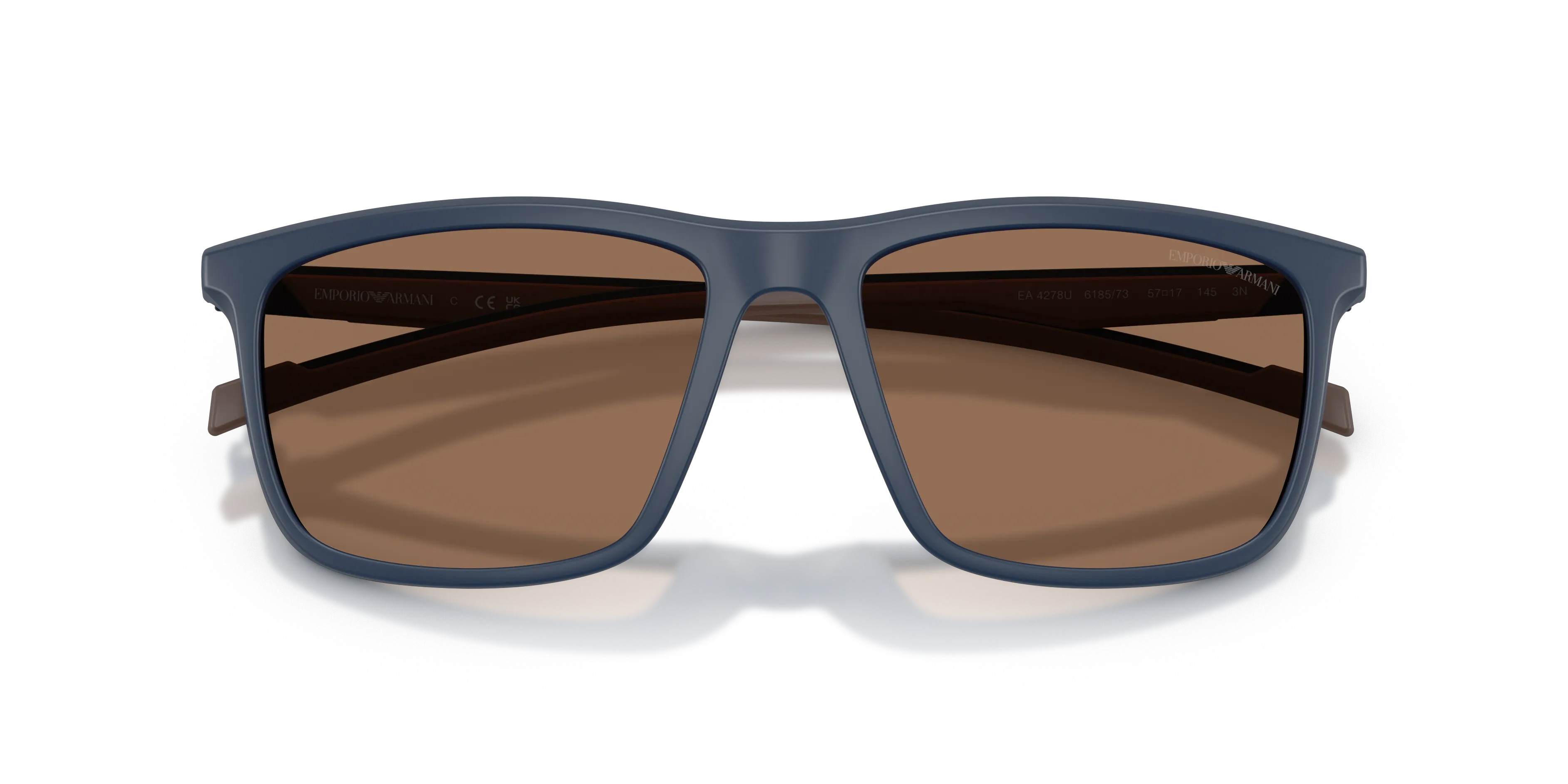 Emporio Armani EA4278U 618573 Occhiali da sole Iniettato Blu Marrone Squadrata Normale - immagine 2